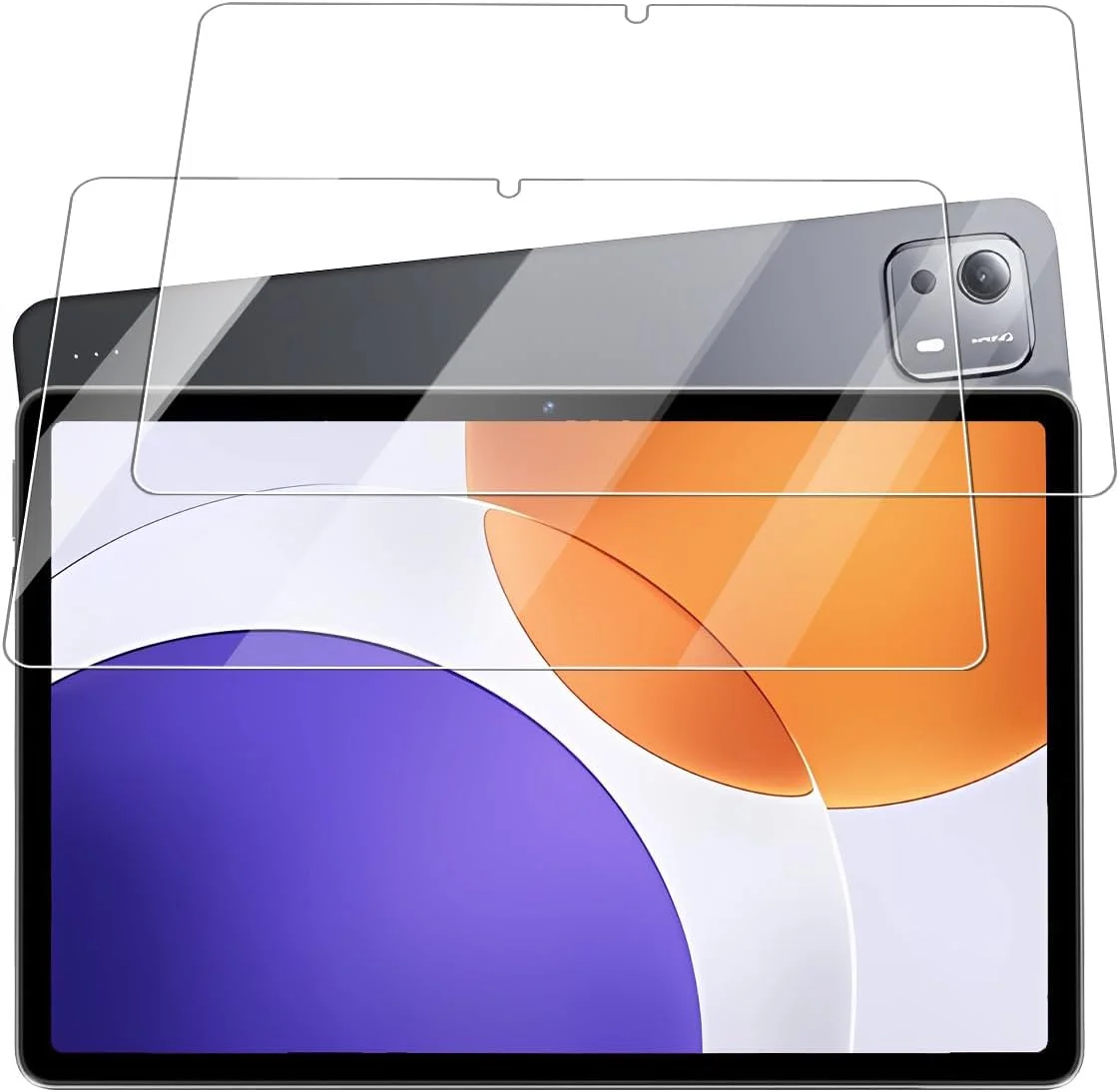 محافظ صفحه نمایش تبلت شیائومی پد 7S Pro سایز 12.5 اینچ، فیلم شیشه ای حرارت دیده 9H ضد خش، نصب آسان، بدون حباب، 2 عددی