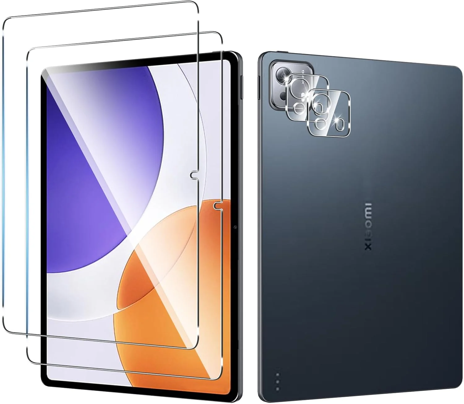 محافظ صفحه نمایش شیشه ای تبلت شیائومی پد 7S پرو Anoowkoa، بسته 2+2 شامل محافظ لنز دوربین، ضد خش و نصب آسان