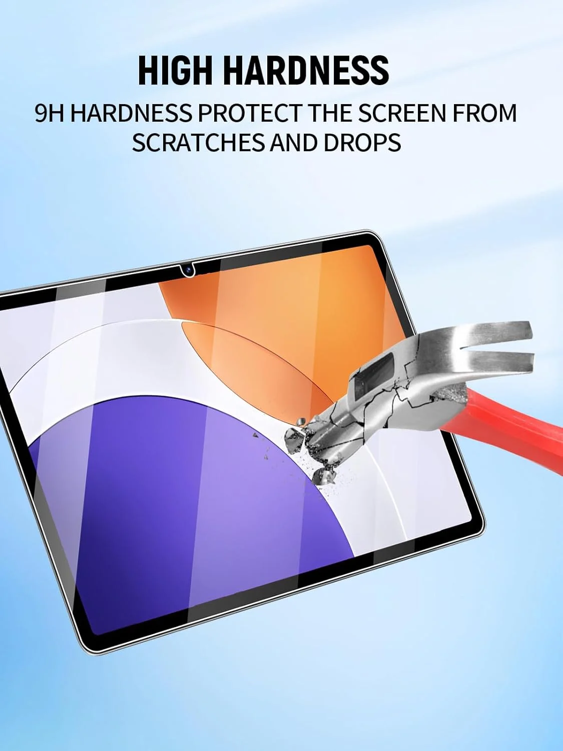 محافظ صفحه نمایش تبلت شیائومی پد 7S Pro سایز 12.5 اینچ، فیلم شیشه ای حرارت دیده 9H ضد خش، نصب آسان، بدون حباب، 2 عددی