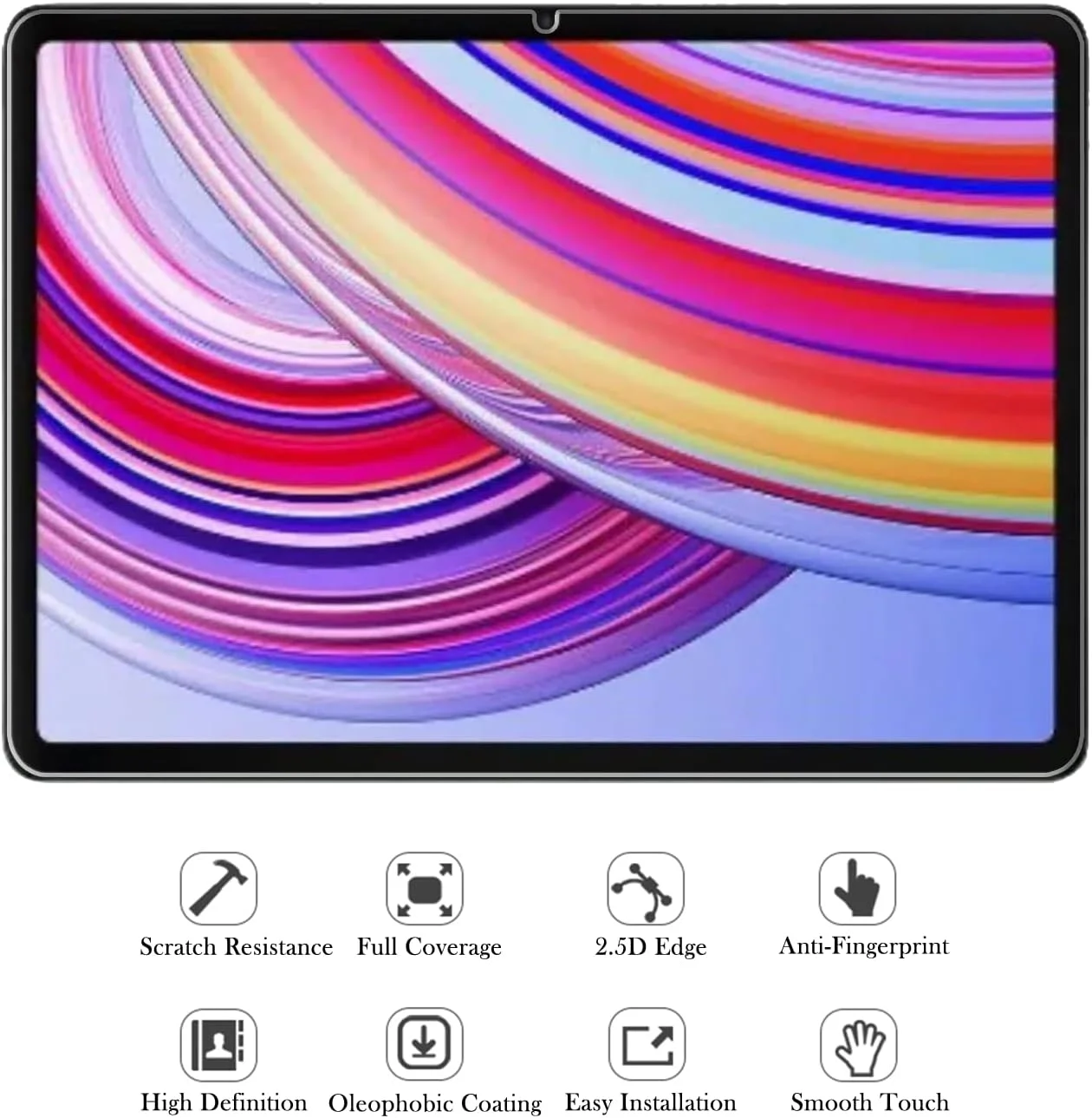 محافظ صفحه نمایش شیشه ای تبلت شیائومی Redmi Pad Pro (12.1 اینچ)، ضد خش، بدون حباب - بسته 2 عددی