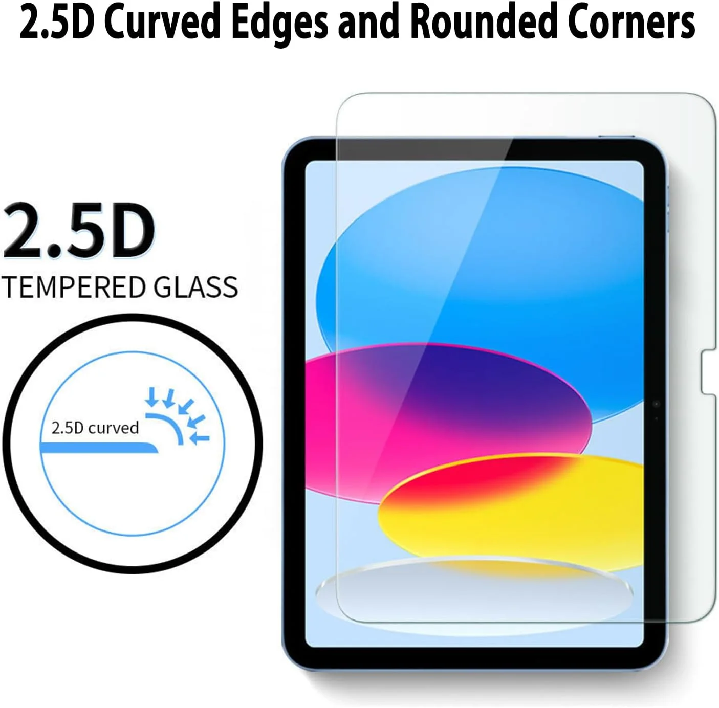 محافظ صفحه نمایش BLCshine بسته 2 عددی برای شیائومی پد 7 11.2 اینچ 2024، فیلم شیشه ای سخت با وضوح HD و سختی 9H، ضد خش، لبه های منحنی 2.5D، حساس به لمس