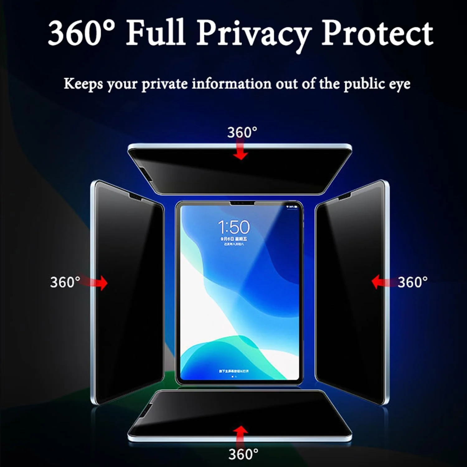 محافظ صفحه نمایش حریم خصوصی مغناطیسی 360 درجه BLCshine برای شیائومی پد 6 / شیائومی می پد 6 11 اینچ 2023، فیلتر حریم خصوصی 4 طرفه مات ضد تابش نور و ضد خش قابل جابجایی، بسیار حساس و بدون حباب [غیر شیشه ای]