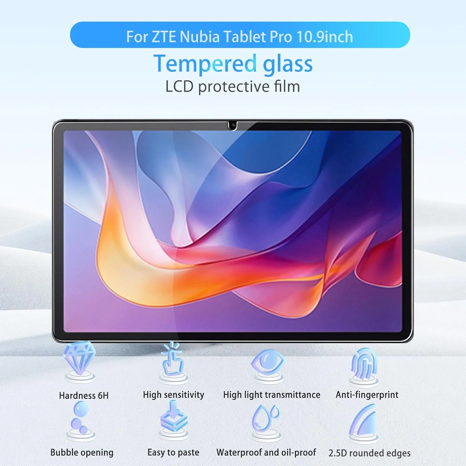 محافظ صفحه نمایش نوکاجو برای تبلت شیائومی ردمی پد 2 11 اینچی، شیشه حرارت دیده HD، سختی 9H، ضد خش، ضد اثر انگشت، محافظ فیلم شیشه ای حرارت دیده برای ردمی پد 2 [2 عدد]