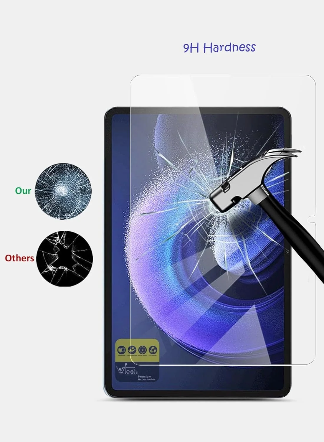 محافظ صفحه نمایش سری Wtech Pro Plus برای شیائومی پد 6/پد 6 پرو 2023، سایز 11 اینچ، شفاف