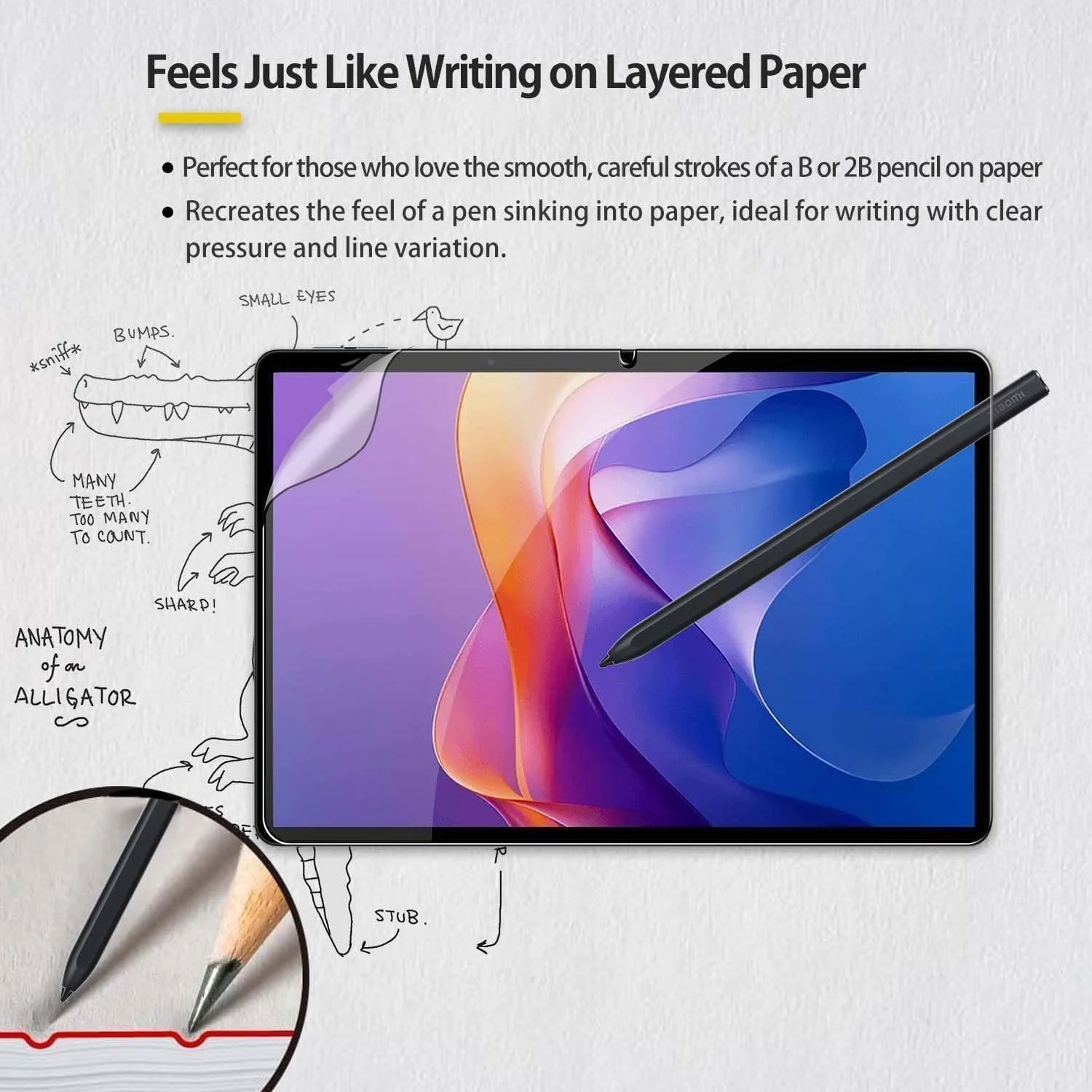 (2 عدد) محافظ صفحه نمایش سازگار با Xiaomi Redmi Pad 2 11 اینچ 2025 از QIXUZENI، نصب آسان، ضد خش، حس نوشتن روی کاغذ