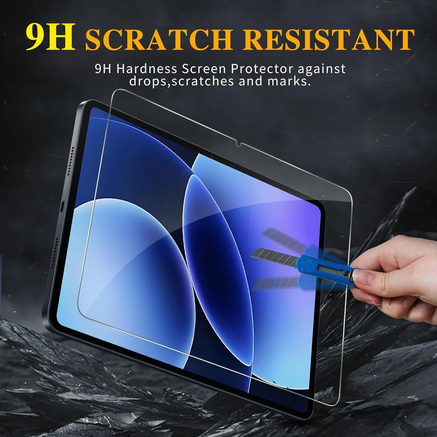 محافظ صفحه نمایش GOZOPO برای تبلت شیائومی پد 7/پد 7 پرو 11.2 اینچی 2024، محافظ صفحه نمایش شیشه ای حرارت دیده، بسته 2 عددی