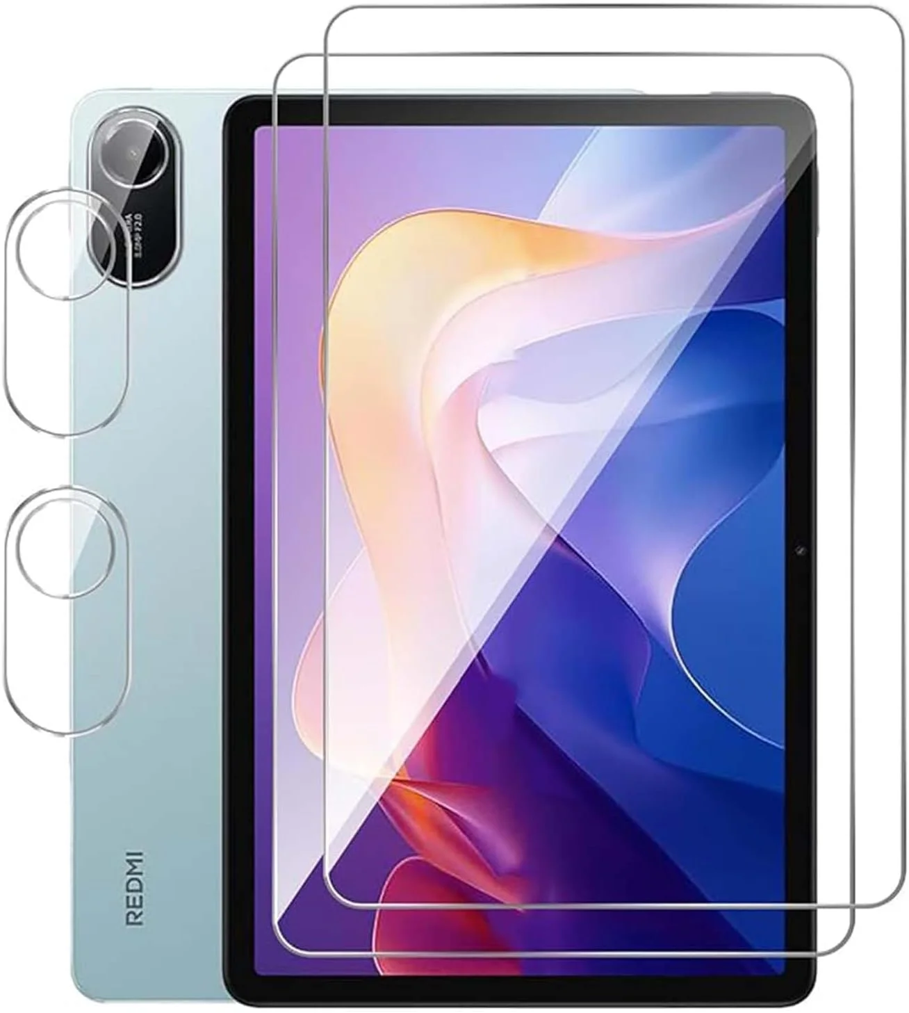 محافظ صفحه نمایش و محافظ لنز دوربین لوکیون سازگار با شیائومی ردمی پد 2 11 اینچ (2025)، فیلم محافظ شیشه ای حرارت دیده ضد خش و ضد ضربه [2+2 عدد]