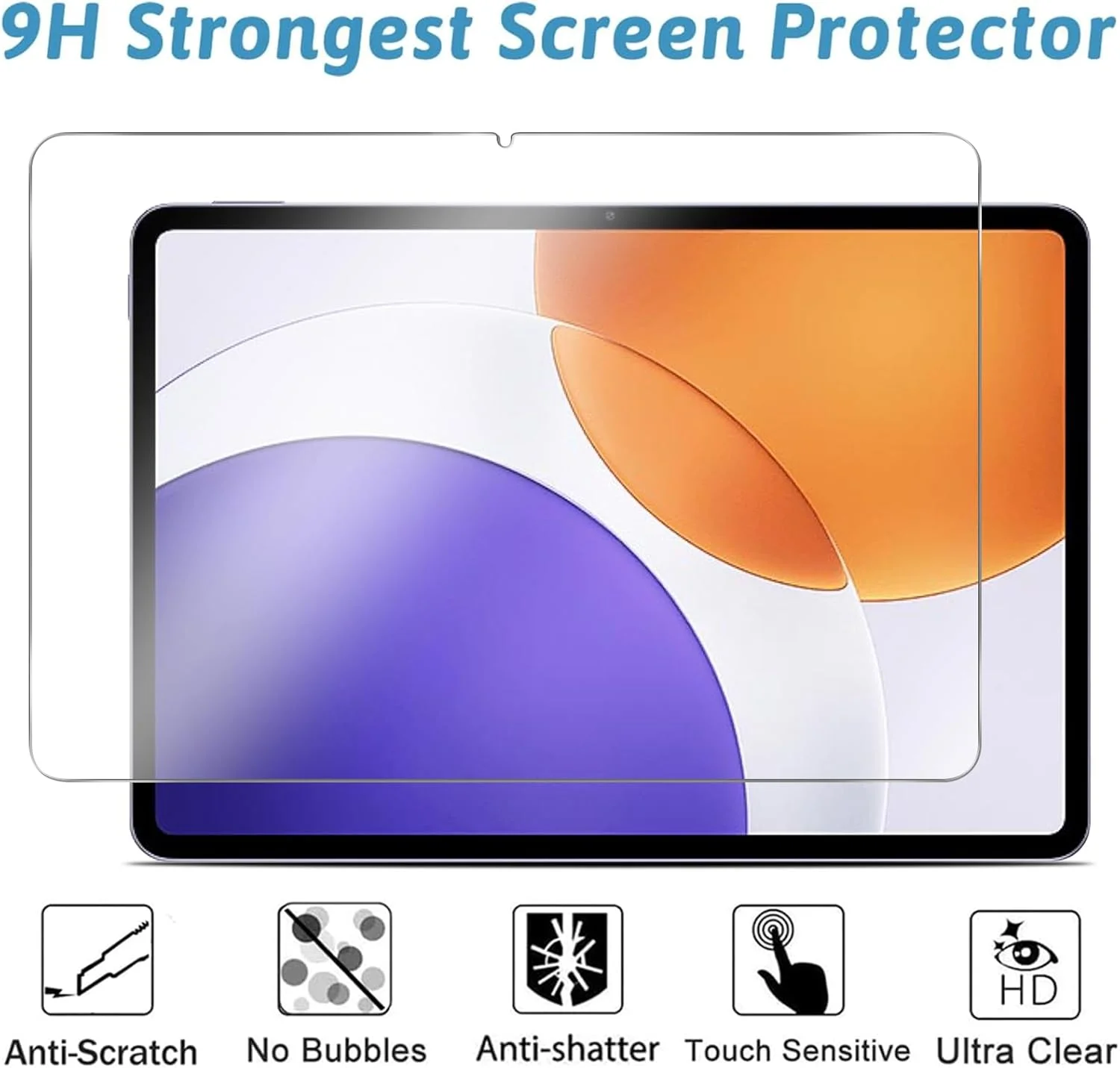 محافظ صفحه نمایش XunyLyee برای تبلت شیائومی پد 7s پرو 2025 (12.1 اینچ)، محافظ شیشه ای حرارت دیده، سختی 9H، وضوح HD، بسته 2 عددی