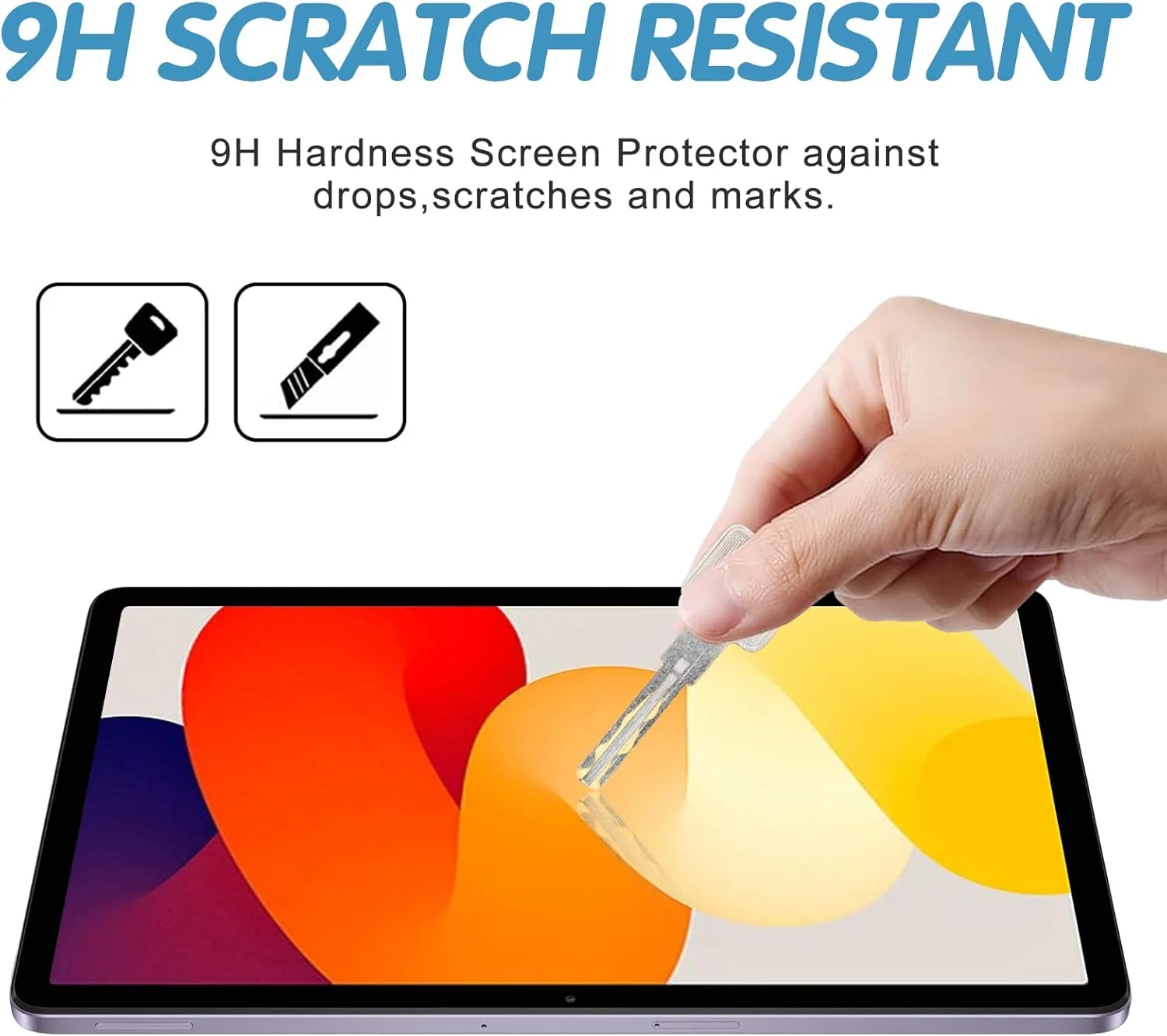 محافظ صفحه نمایش XunyLyee برای تبلت شیائومی Redmi Pad SE 11 اینچی، فیلم 2023، محافظ صفحه نمایش شیشه ای سخت شده، بسته 2 عددی