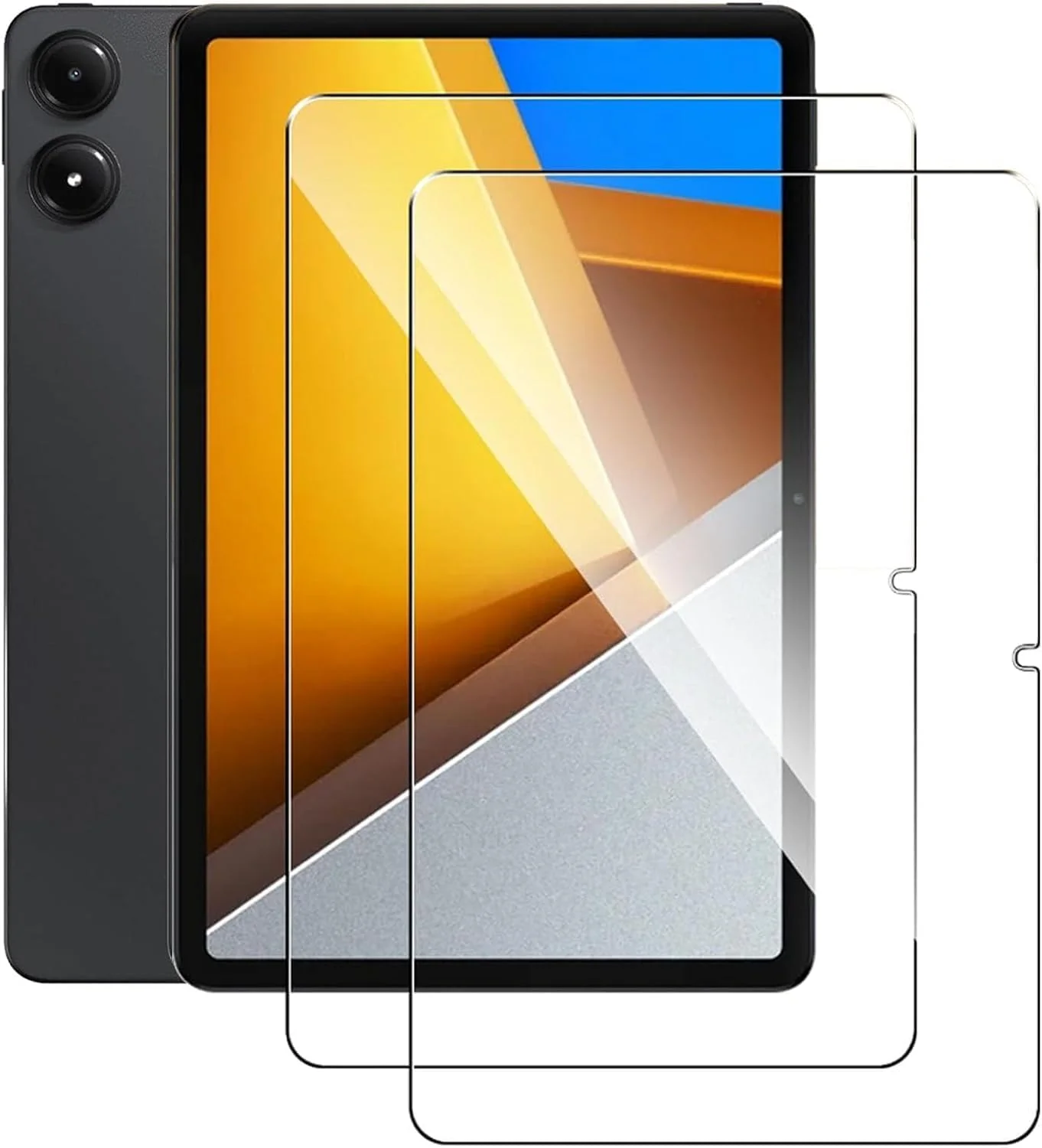 محافظ صفحه نمایش QIXUZENI [2 عدد] سازگار با شیائومی پوکو پد 12.1 اینچ، فیلم شیشه ای حرارت دیده فوق العاده شفاف ضد اثر انگشت، محافظ صفحه نمایش ضد ضربه با سختی 9H