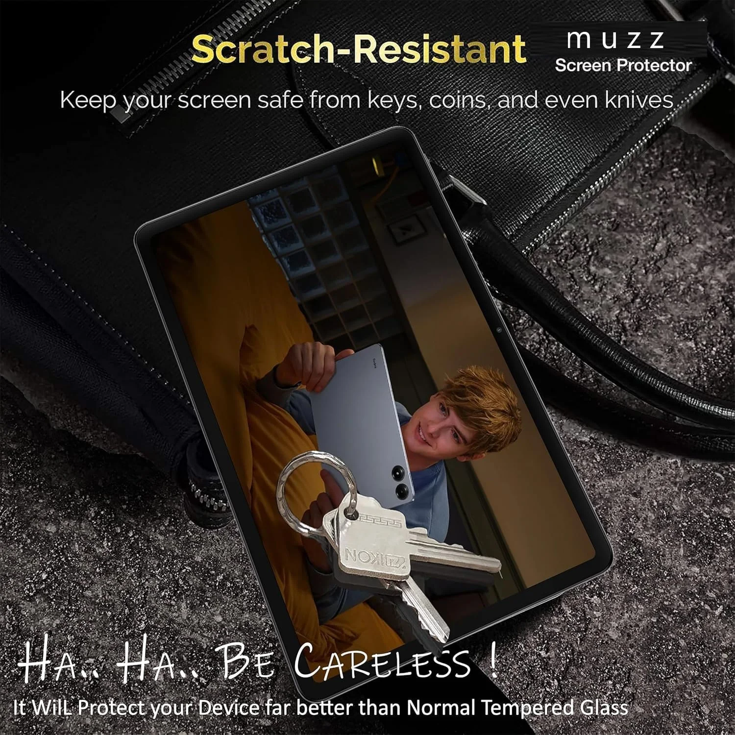 محافظ صفحه نمایش شیشه ای تمپرد Muzz برای شیائومی Redmi Pad Pro 12.1 اینچ، سختی 9H، شفاف، ضد اثر انگشت، ضد انعکاس، مقاوم در برابر خراش