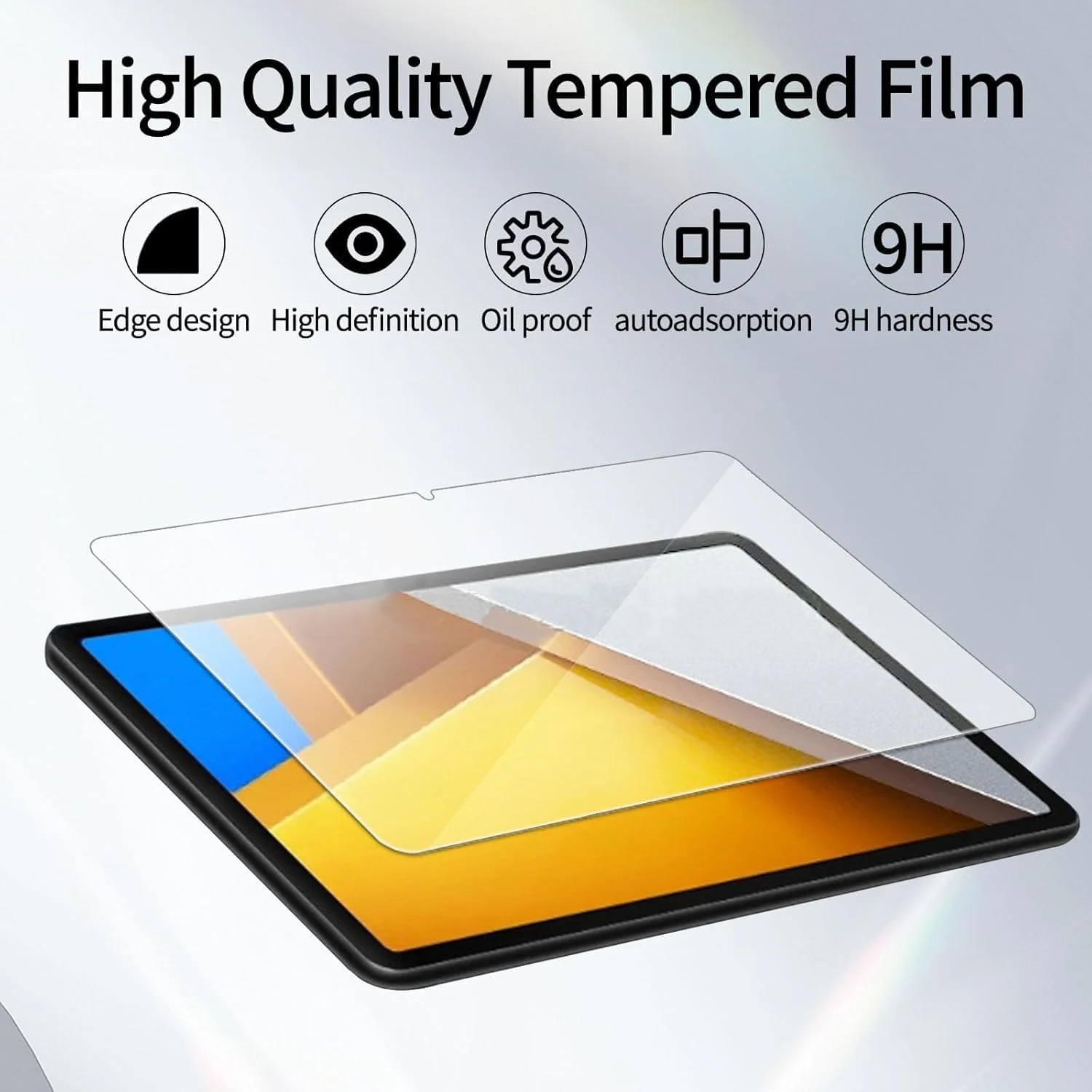 محافظ صفحه نمایش QIXUZENI [2 عدد] سازگار با شیائومی پوکو پد 12.1 اینچ، فیلم شیشه ای حرارت دیده فوق العاده شفاف ضد اثر انگشت، محافظ صفحه نمایش ضد ضربه با سختی 9H