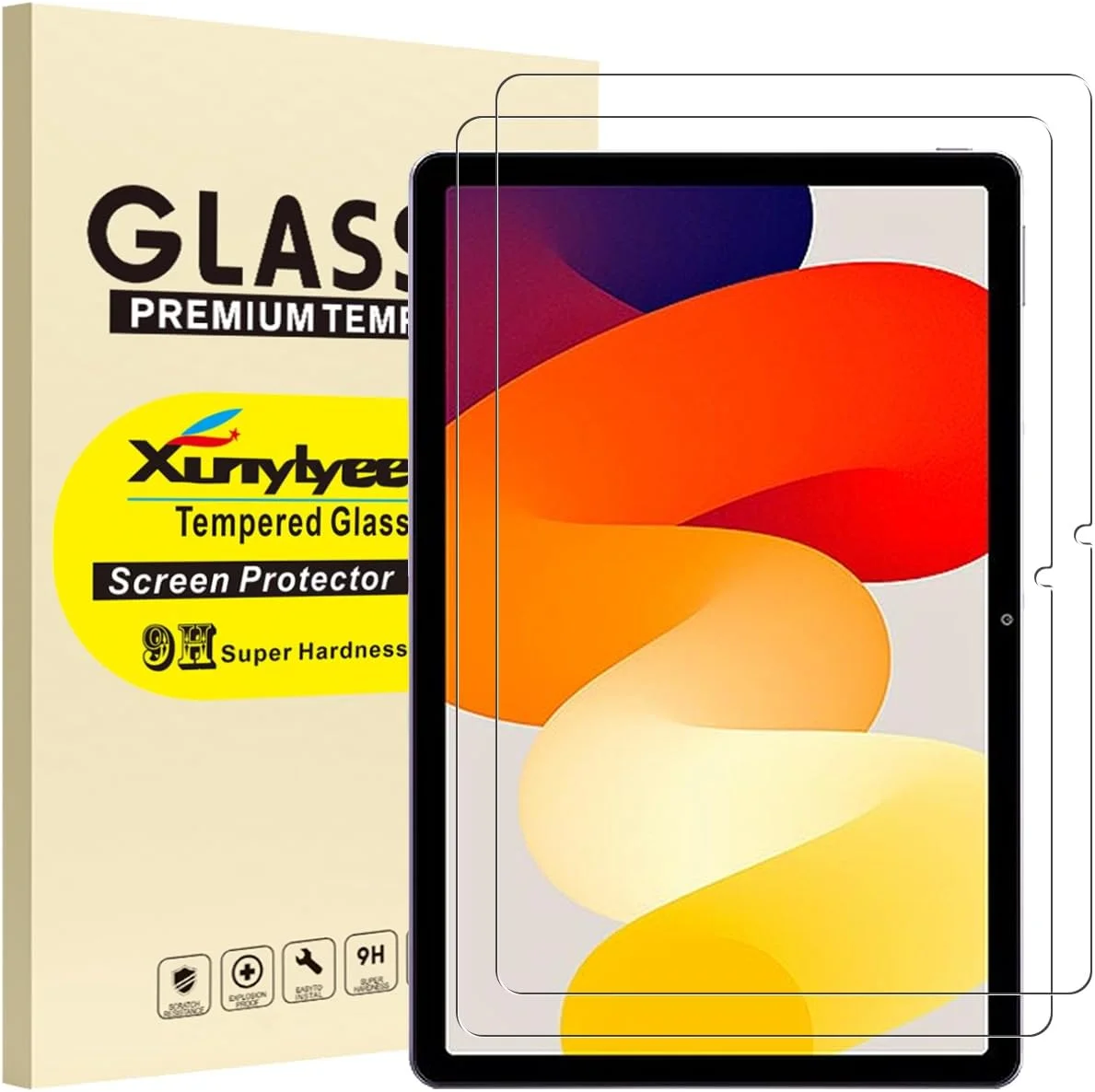 محافظ صفحه نمایش شیشه ای حرارت دیده XunyLyee برای شیائومی Redmi Pad SE 2023 11 اینچی (بسته 2 عددی)
