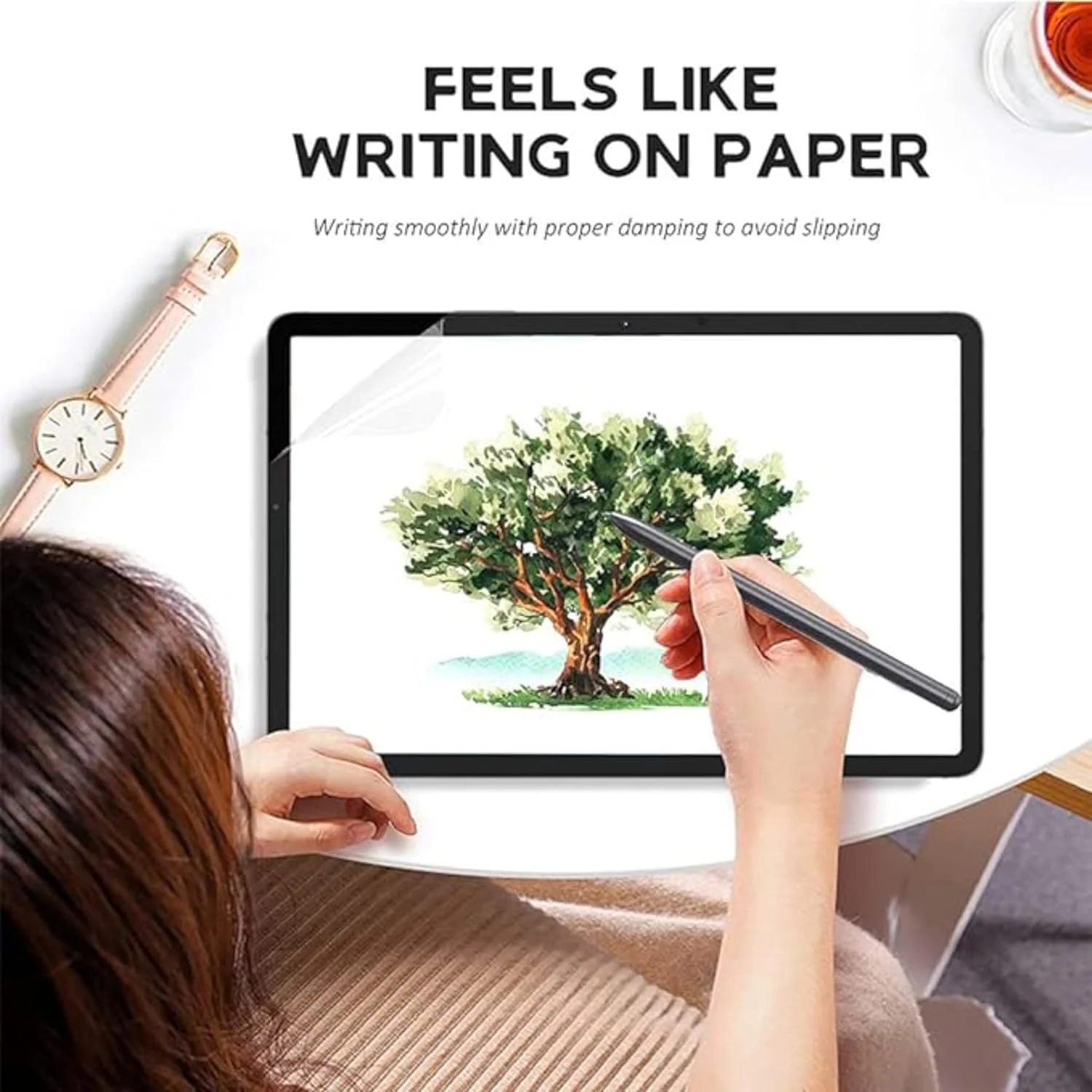 محافظ صفحه نمایش کاغذی NESLIN بسته 2 عددی سازگار با شیائومی Redmi Pad SE 11 اینچ 2023 ضد تابش نور، محافظ صفحه نمایش PET مات کاغذی برای طراحی، نوشتن، ضد اثر انگشت برای Redmi Pad SE