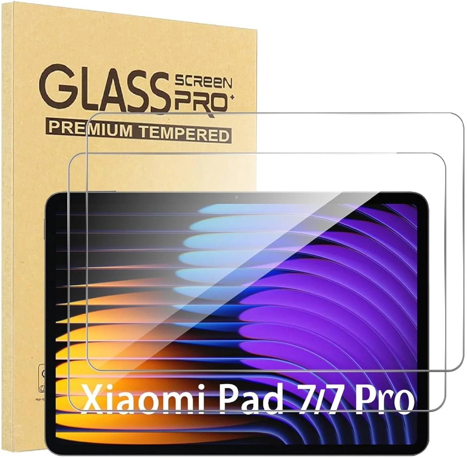 محافظ صفحه نمایش Vurtboly، بسته 2 عددی، سازگار با تبلت شیائومی پد 7/7 پرو 11.2 اینچ (مدل 2025)، فیلم شیشه ای حرارت دیده با سختی 9H، مقاوم در برابر خراش و بدون حباب برای شیائومی پد 7/7 پرو 11.2 اینچ (مدل 2025)