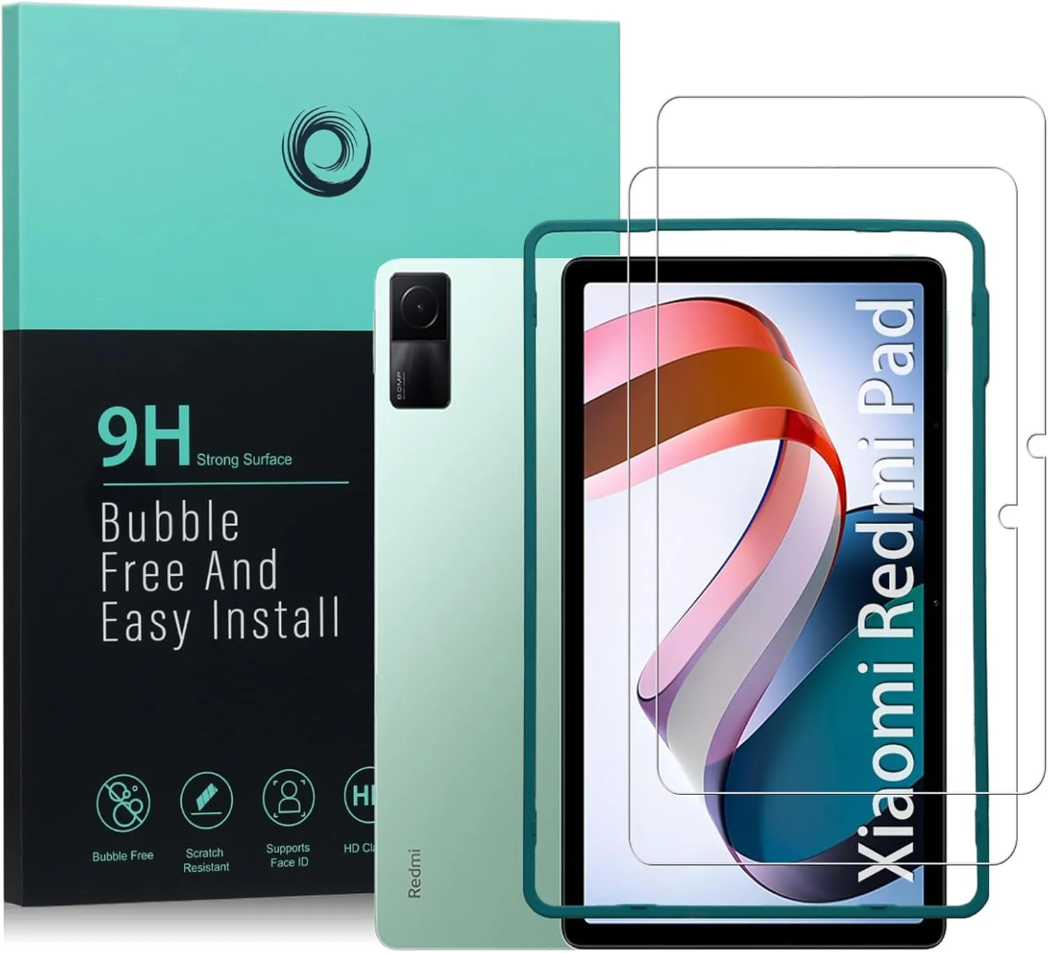 محافظ صفحه نمایش Ibywind برای ردمی پد 10.61 اینچ (مناسب برای شیائومی ردمی پد نیست)، شامل 2 عدد شیشه حرارت دیده، [حسگر اثر انگشت، نصب آسان، فوق العاده مقاوم، سختی 9H، پوشش کامل صفحه نمایش، شفافیت HD]