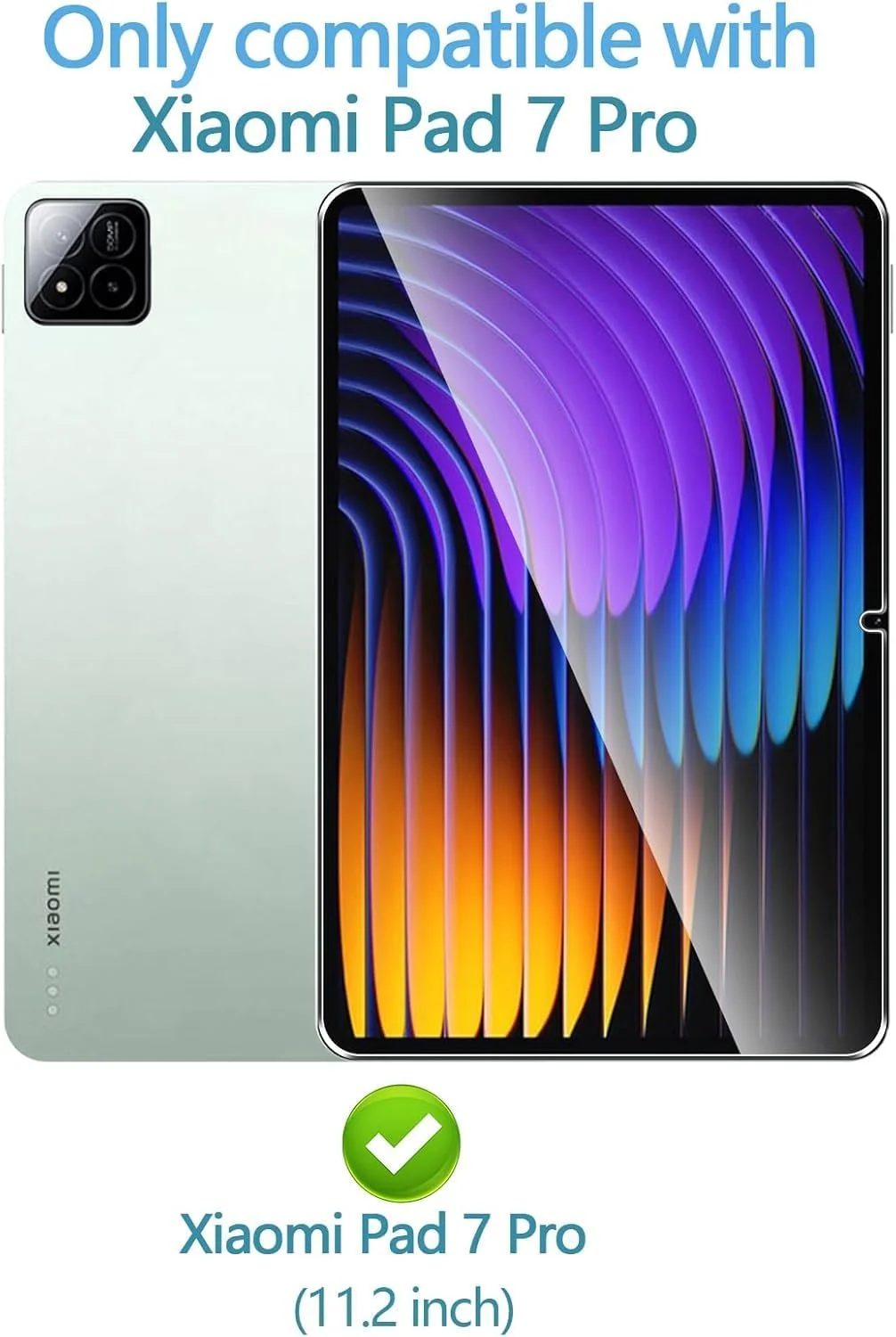 محافظ صفحه نمایش شیشه ای برای شیائومی پد 7/7 پرو، شیشه با سختی 9H، محافظ کامل صفحه نمایش، ضد خش، نصب آسان، بدون حباب سازگار با شیائومی پد 7 / پد 7 پرو (1)