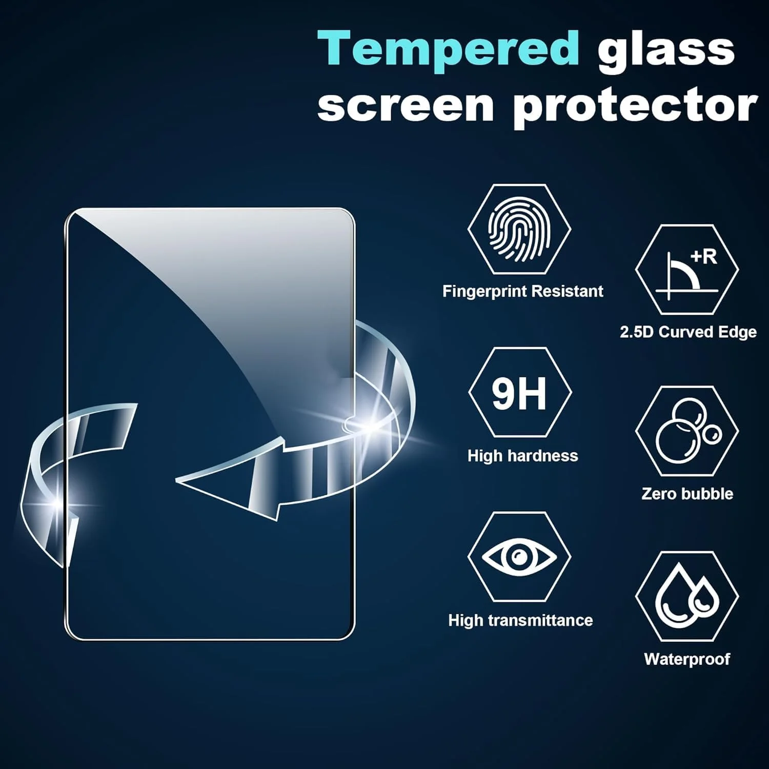 محافظ صفحه نمایش شیشه ای برای شیائومی پد 7/7 پرو، شیشه با سختی 9H، محافظ کامل صفحه نمایش، ضد خش، نصب آسان، بدون حباب سازگار با شیائومی پد 7 / پد 7 پرو (1)