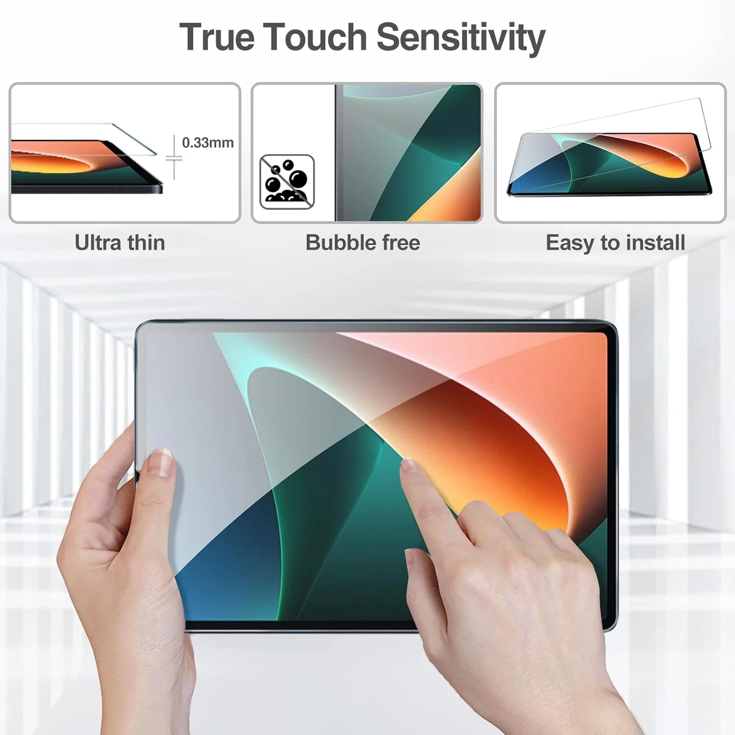 محافظ صفحه نمایش شیشه ای ProCase مناسب برای شیائومی پد 5 / پد 5 پرو 11 اینچ 2021، بسته 2 عددی، محافظ صفحه نمایش شیشه حرارت دیده برای تبلت شیائومی می پد 5 / پد 5 پرو 11 اینچ نسخه 2021 - شفاف