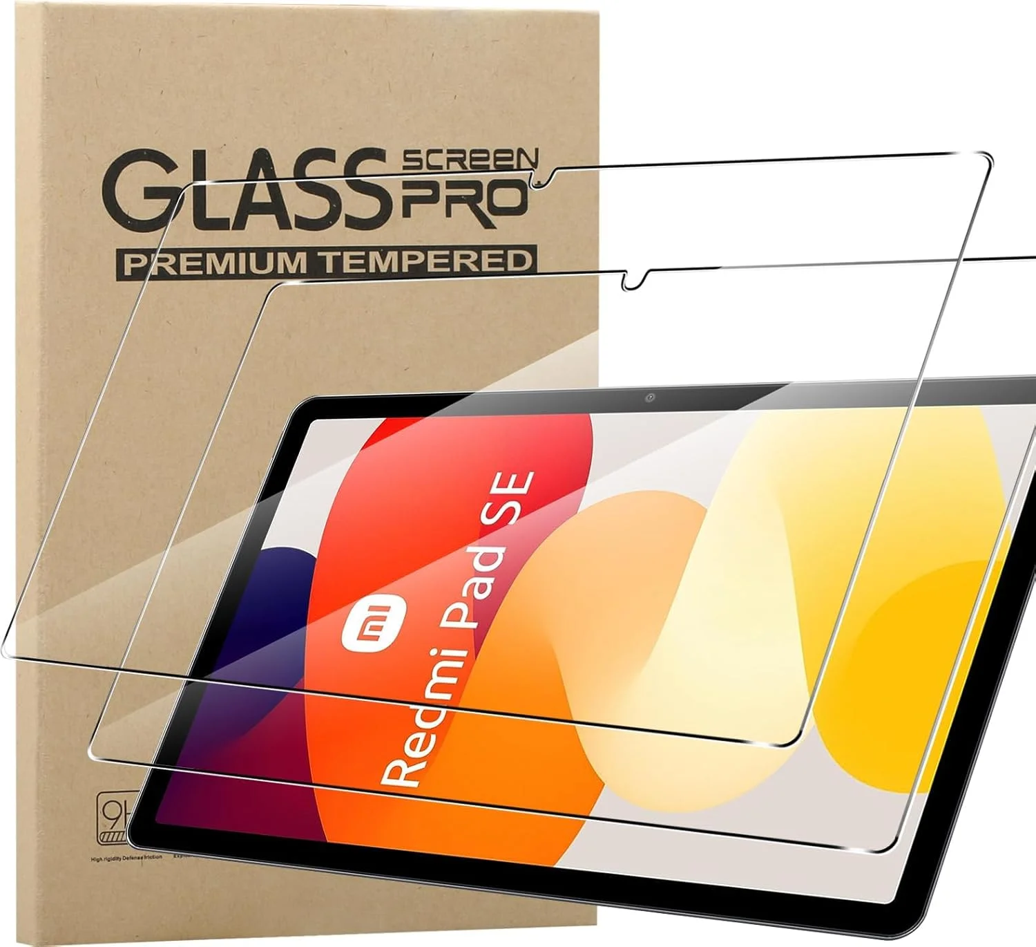 محافظ صفحه نمایش شیشه ای TECH SHEK Glass Screen Pro Premium Tempered Glass برای شیائومی Redmi Pad SE (11 اینچ)، بسته 2 عددی، HD Clear