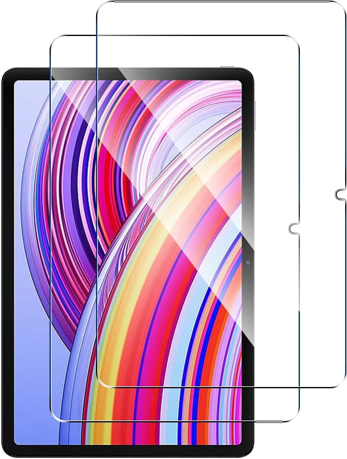 محافظ صفحه نمایش Muzz برای شیائومی Redmi Pad Pro/Poco Pad 12.1 اینچ، بسته 2 عددی، سختی 9H، ضد خش، ضد حباب، شیشه حرارت دیده شفاف HD