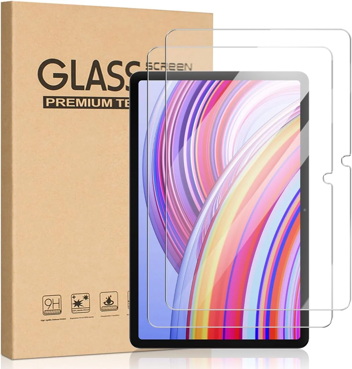 محافظ صفحه نمایش T Tersely (دو عددی) برای شیائومی Redmi Pad Pro 12.1 اینچ 2024، محافظ صفحه نمایش شیشه ای حرارت دیده 9H برای Redmi Pad Pro 12.1 اینچ، ضد خش، ضد اثر انگشت