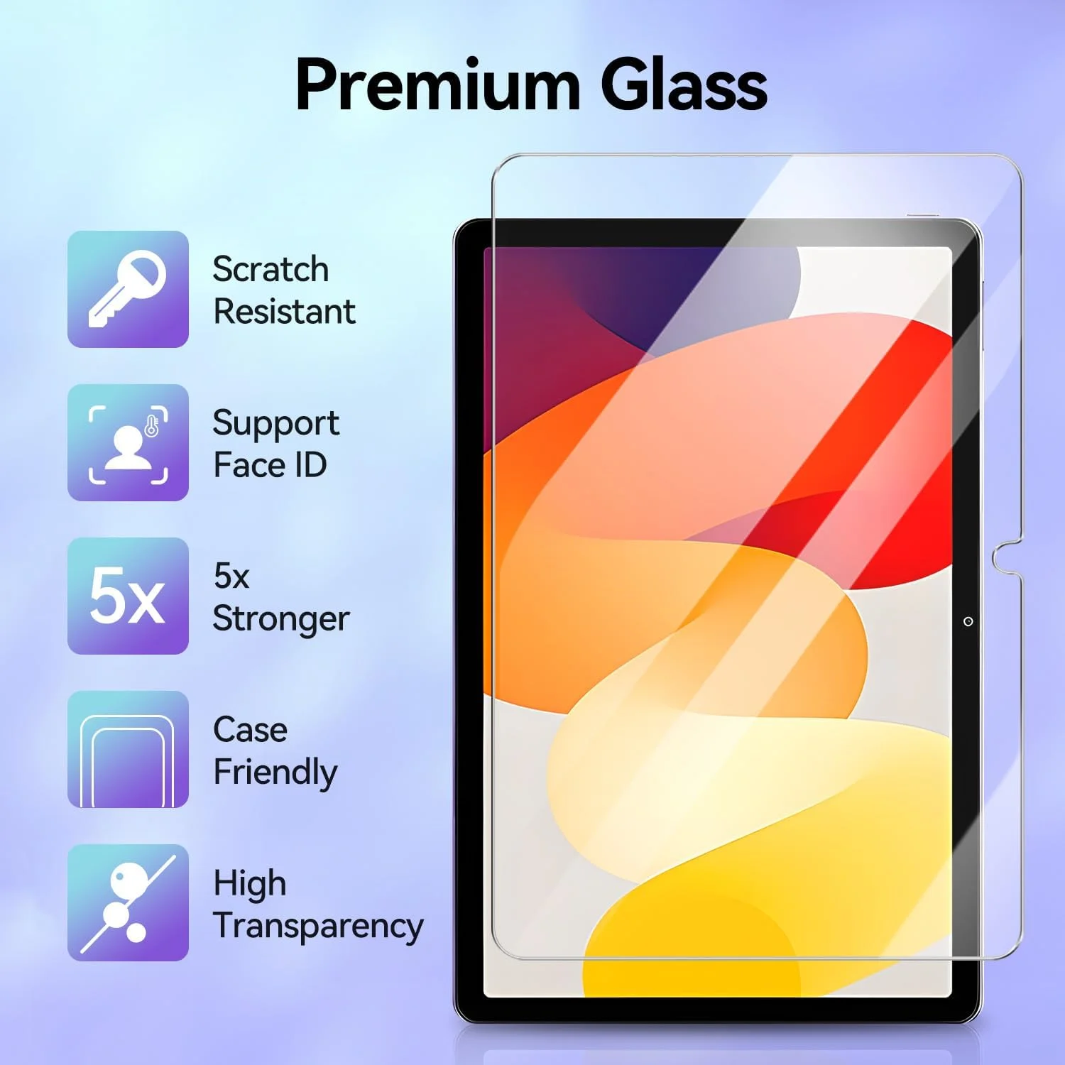 محافظ صفحه نمایش T Tersely (بسته 2 عددی) برای شیائومی Redmi Pad SE 11 اینچ، محافظ صفحه نمایش شیشه ای حرارت دیده 9H برای Redmi Pad SE 11 اینچ، ضد خش، ضد اثر انگشت