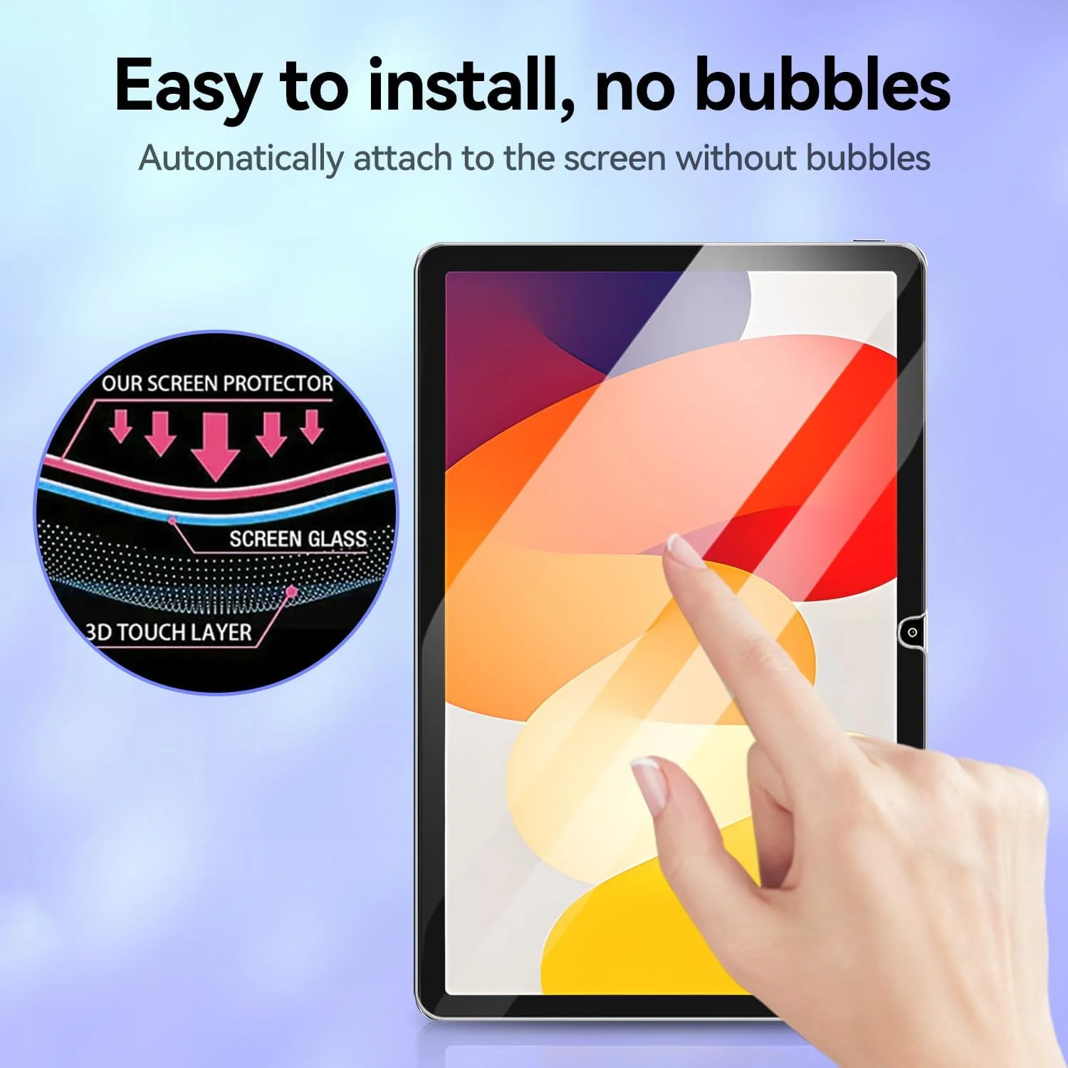 محافظ صفحه نمایش T Tersely (بسته 2 عددی) برای شیائومی Redmi Pad SE 11 اینچ، محافظ صفحه نمایش شیشه ای حرارت دیده 9H برای Redmi Pad SE 11 اینچ، ضد خش، ضد اثر انگشت