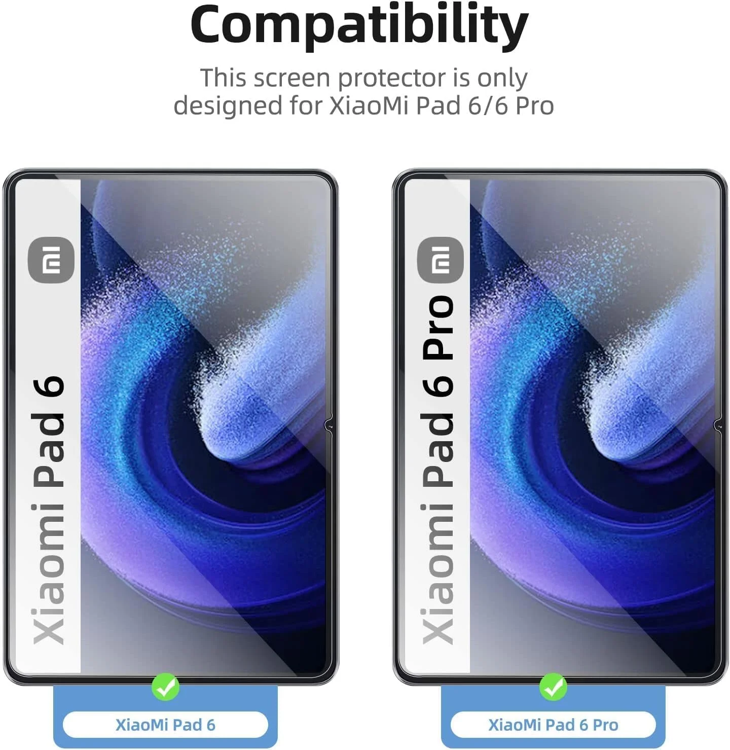 محافظ صفحه نمایش شیشه ای حرارت دیده 9H [دو عددی] T Tersely برای شیائومی پد 6/پد 6 پرو 11 اینچ، ضد خش، نصب آسان، فیلم محافظ شیشه ای برای شیائومی پد 6/پد 6 پرو 11 اینچ