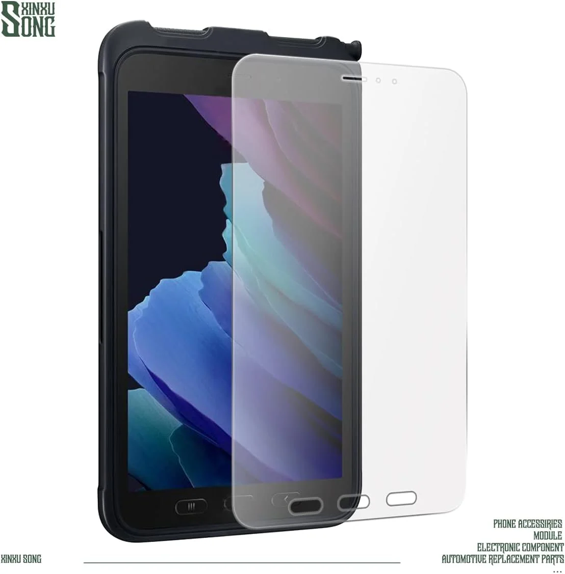 محافظ صفحه نمایش شیشه ای XINXUSONG، مناسب برای تبلت گلکسی تب اکتیو 3 مدل T570 T575، ضد خش، سختی 9H، بسته 3 عددی