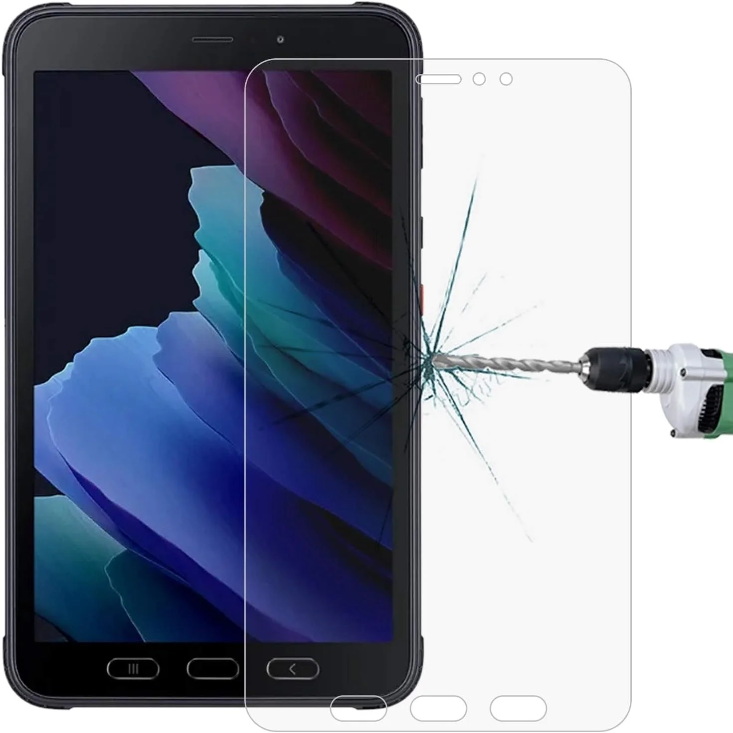 محافظ صفحه نمایش شیشه ای حرارت دیده برای تبلت سامسونگ گلکسی تب اکتیو 3 با سختی 9H و وضوح HD، ضد انفجار