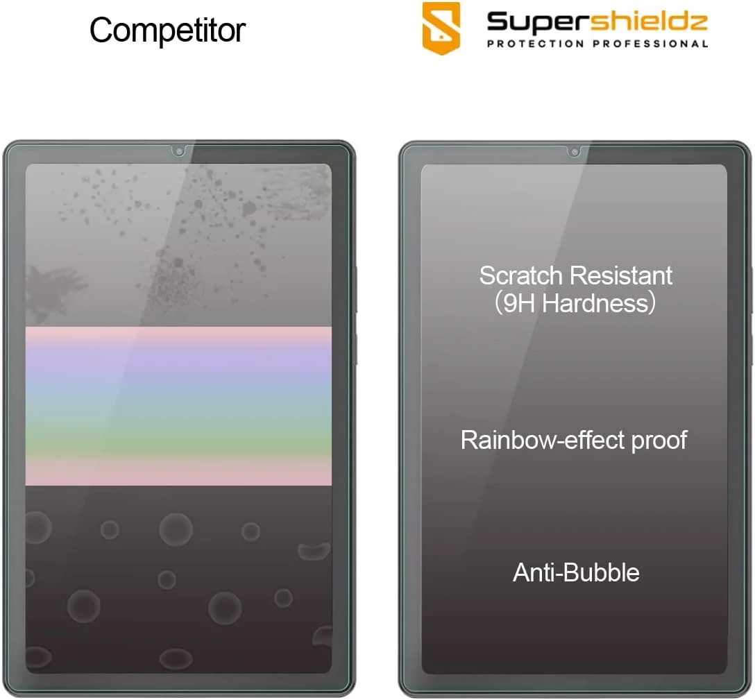 محافظ صفحه نمایش (2 عددی) Supershieldz طراحی شده برای تبلت Lenovo Tab M9 (9 اینچ)، (شیشه حرارت دیده) ضد خش، بدون حباب