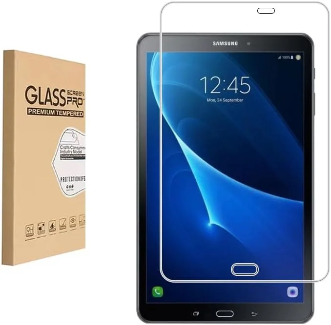 محافظ صفحه نمایش تبلت XYGCACO سازگار با سامسونگ (TBA A 10.1 اینچ 2016) T585/T580، فیلم تمپرد با کیفیت بالا، سختی 9H، ضد خش، محافظت در برابر افتادن [1 عدد]