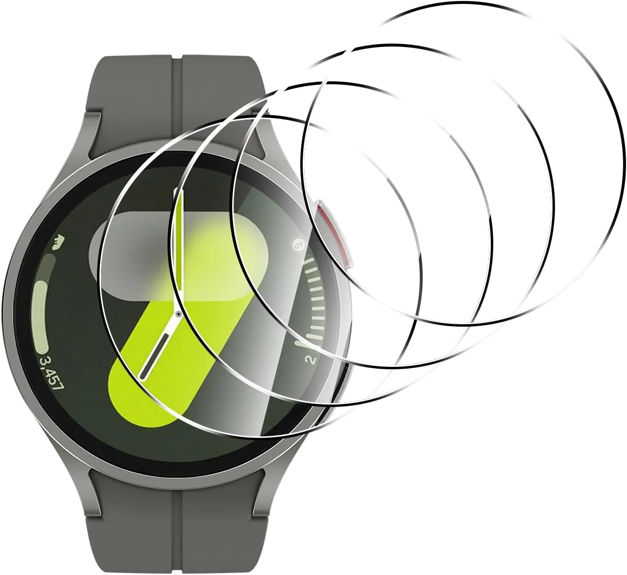 محافظ صفحه نمایش پریمیوم Anoowkoa، بسته 4 عددی، برای ساعت هوشمند سامسونگ گلکسی واچ 7/6/5/FE سایز 40 میلی‌متر، پوشش محافظ فیلم شیشه‌ای حرارت دیده - شیشه اصل - نصب فوق‌العاده آسان با یک فشار