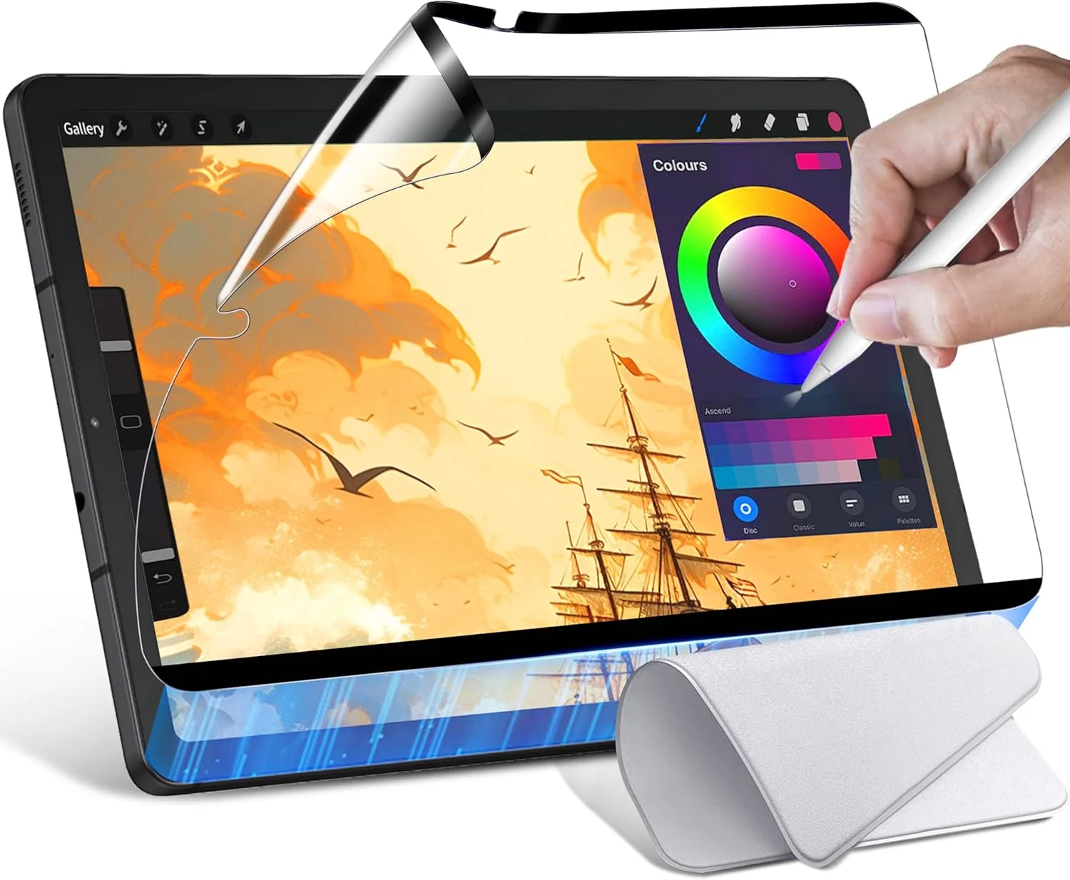 محافظ صفحه نمایش مغناطیسی واتانا با حس کاغذ برای تبلت سامسونگ گلکسی تب S6 Lite 2024/2022/2020 سایز 10.4 اینچ، محافظ صفحه نمایش مات با حس کاغذ برای نوشتن، طراحی و استفاده مجدد