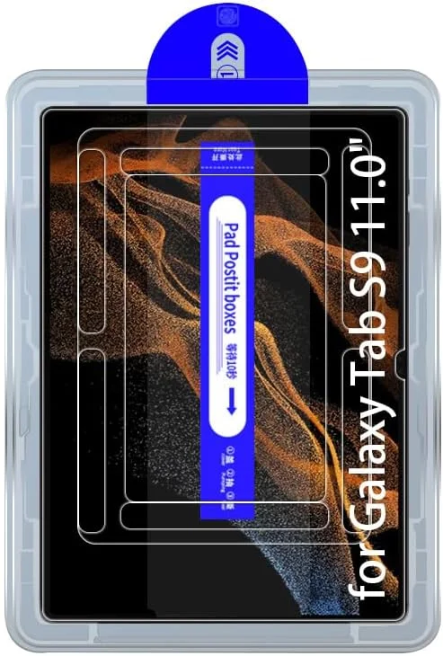 محافظ صفحه نمایش شیشه ای شفاف Kepuch سازگار با Samsung Galaxy Tab S9 11.0 اینچ، به همراه ابزار تراز خودکار