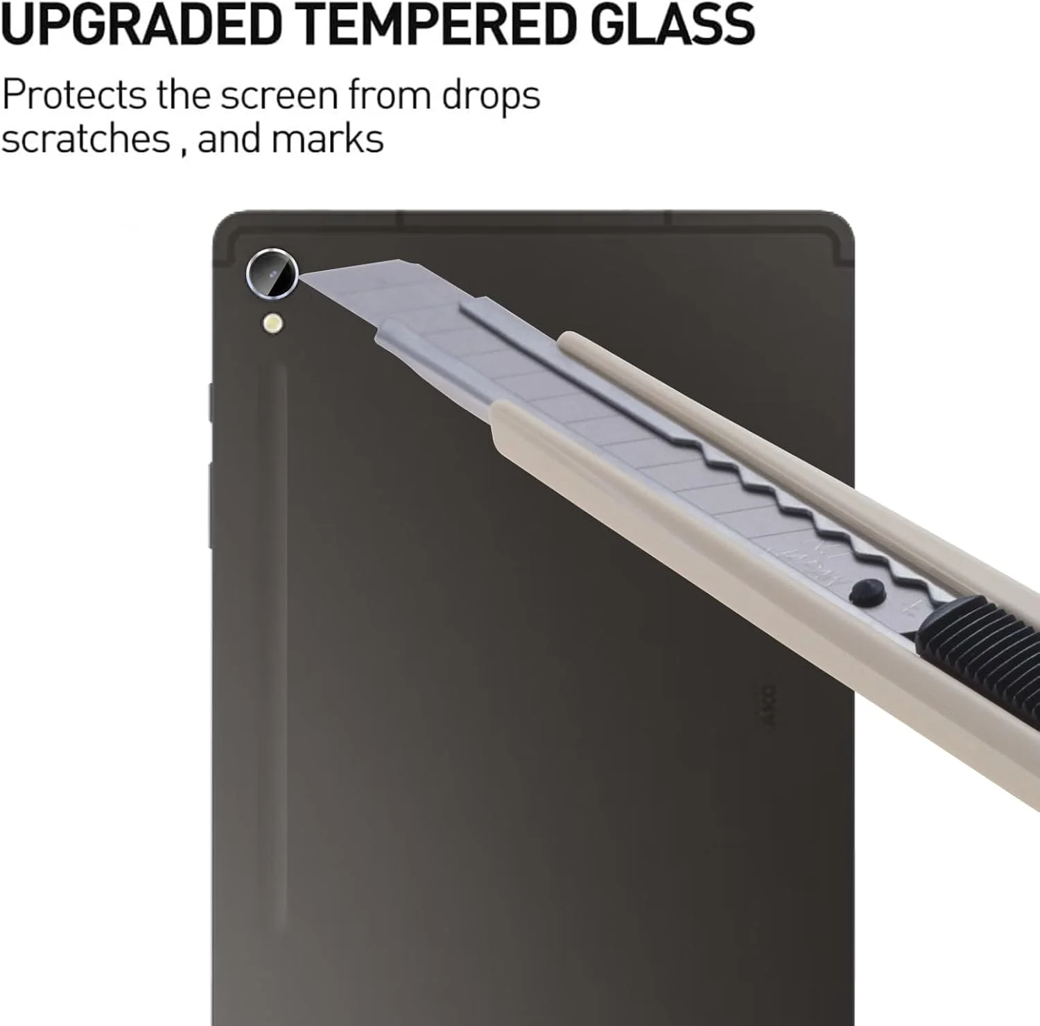 محافظ صفحه نمایش GMUJIAO [بسته 4 عددی] سازگار با تبلت سامسونگ گلکسی تب S9، محافظ لنز دوربین، ضد خش، شفافیت بالا با سختی 9H