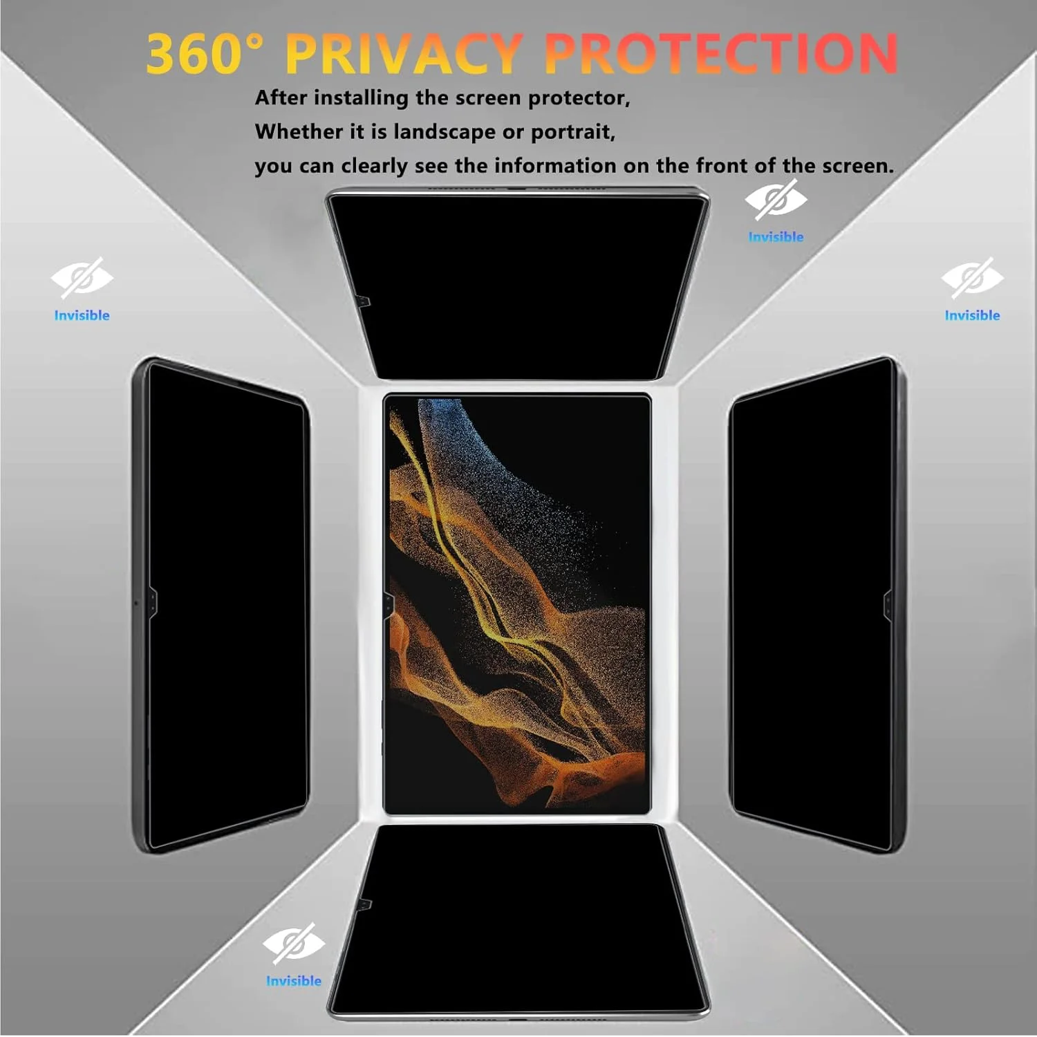 محافظ صفحه نمایش حریم خصوصی LanQii سازگار با Samsung Galaxy Tab S8 Ultra 2022 14.6 اینچ، محافظ صفحه نمایش ضد جاسوسی پت برای Samsung Galaxy Tab S8 Ultra 2022 14.6 اینچ