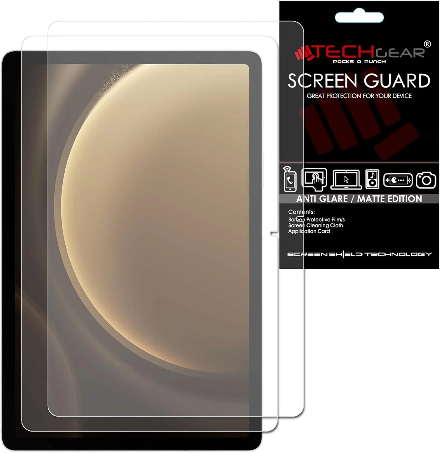 محافظ صفحه نمایش مات ضد بازتاب نور TECHGEAR بسته 2 عددی مناسب برای تبلت Galaxy Tab S9 FE 10.9 اینچ (SM-X510 / SM-X516)، روکش محافظ صفحه نمایش مات طراحی شده برای Samsung Galaxy Tab S9 FE 2023