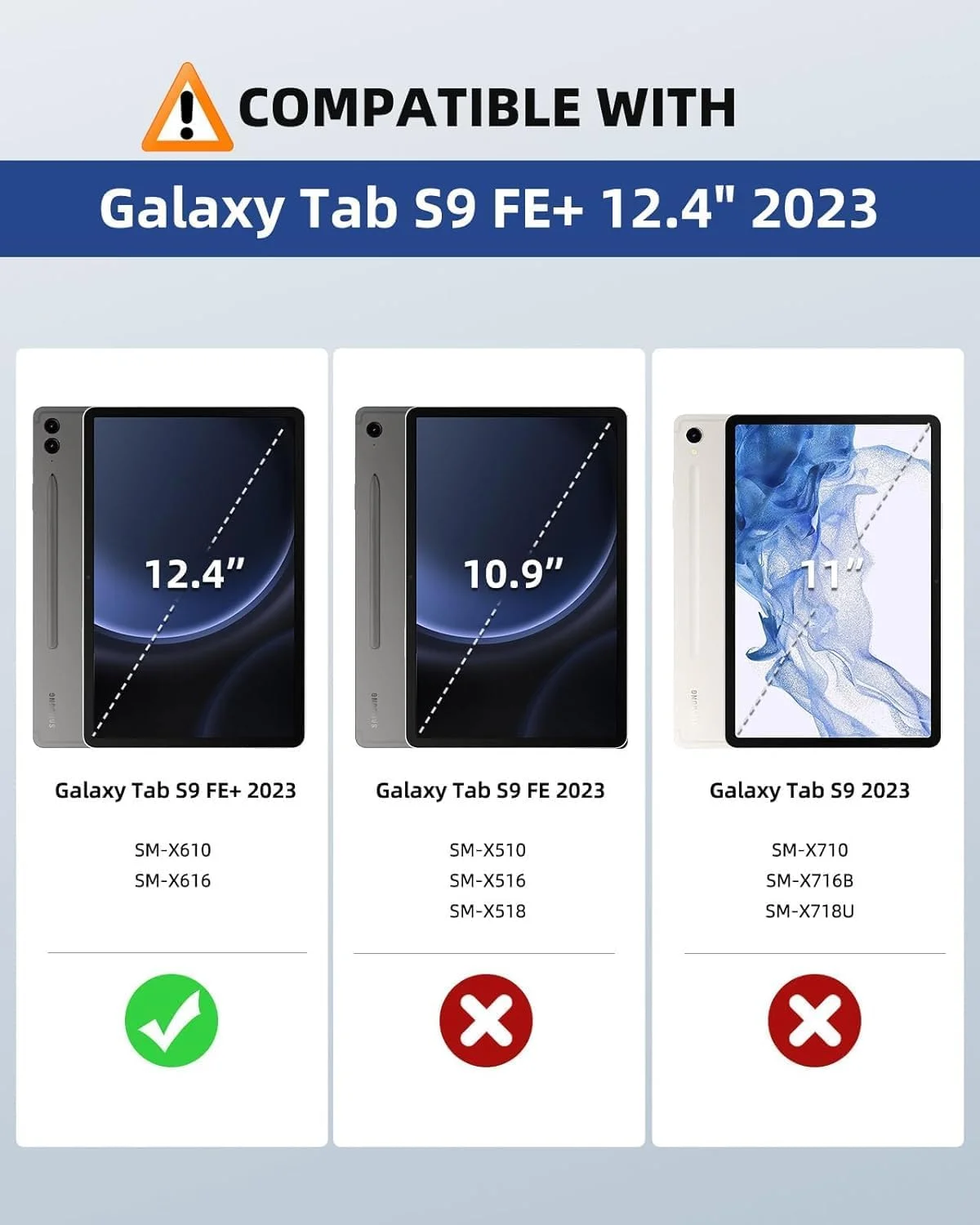 محافظ صفحه نمایش شیشه ای SCIMIN [بسته 2 عددی] برای تبلت سامسونگ گلکسی تب S9 FE+ 12.4 اینچی (SM-X610 / SM-X616B)