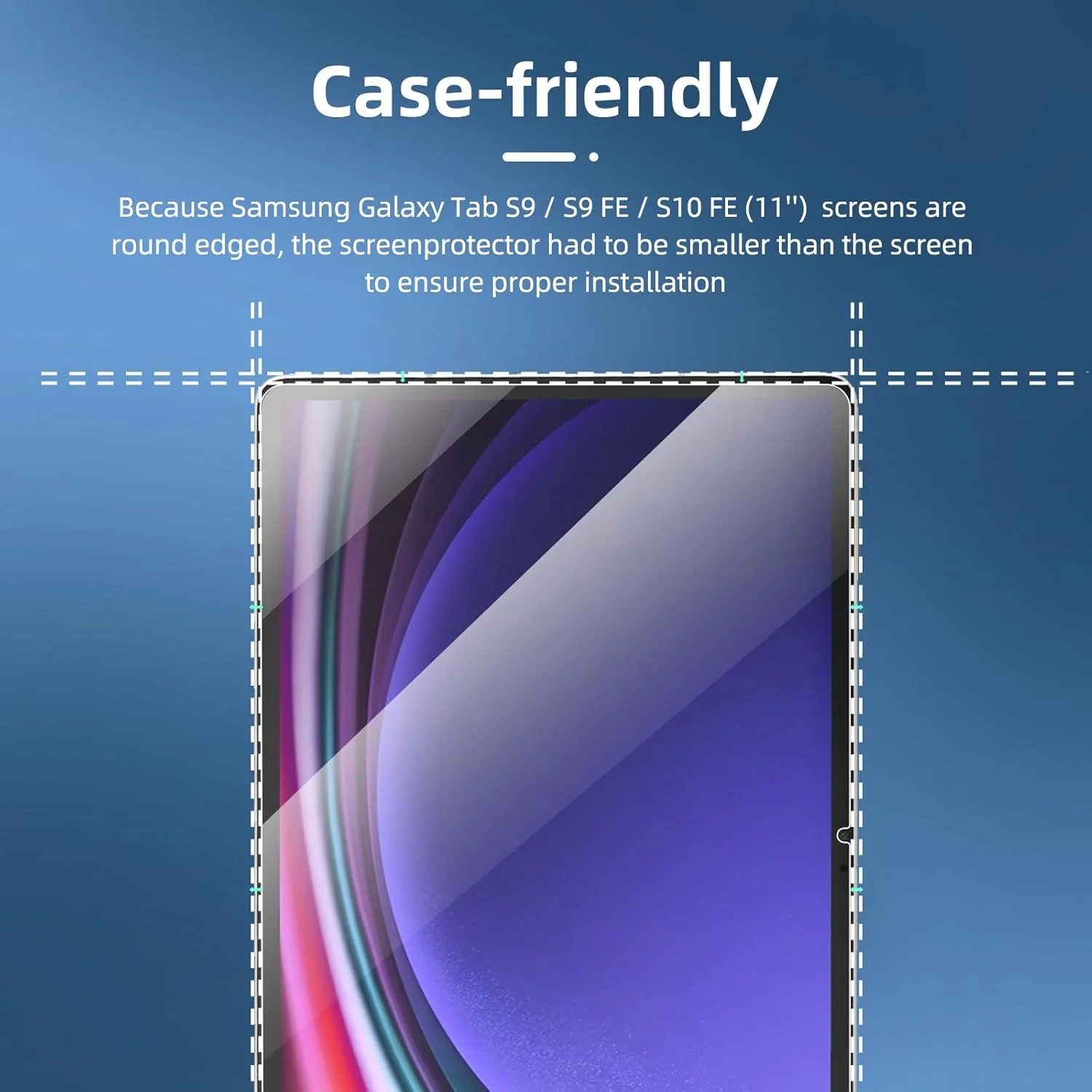 محافظ صفحه نمایش NEW'C بسته 2 عددی برای تبلت سامسونگ گلکسی تب S9 / S9 FE 11 اینچ، ضد خش، سختی 9H، محافظ صفحه نمایش HD، 0.33 میلی متر فوق العاده شفاف، فوق العاده مقاوم