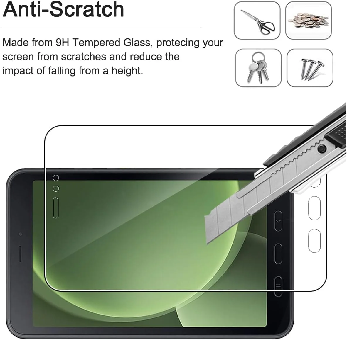 محافظ صفحه نمایش شیشه ای شفاف Cmeilau برای تبلت سامسونگ گلکسی تب اکتیو 5، سختی 9H، مقاوم در برابر شکستگی، ضد خش، ضد اثر انگشت، بدون حباب (2 عدد)