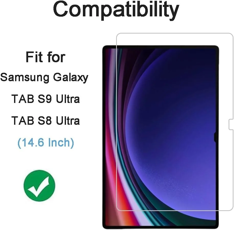 محافظ صفحه نمایش شیشه ای حرارت دیده شونویگ مناسب برای تبلت سامسونگ گلکسی تب S8 Ultra (14.6 اینچ، مدل 2022، SM-X900/SM-X906) ضد خش 9H شفافیت HD بدون حباب (بسته 2 عددی)