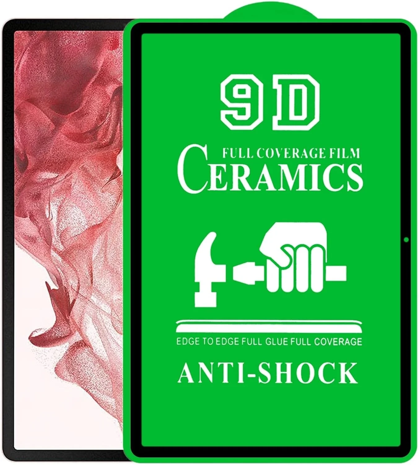 محافظ صفحه نمایش شیشه ای تمپرد SHIHUI برای تبلت سامسونگ گلکسی تب S8 Ultra، فیلم سرامیکی تمام چسب 9D (رنگ: رنگ 5)
