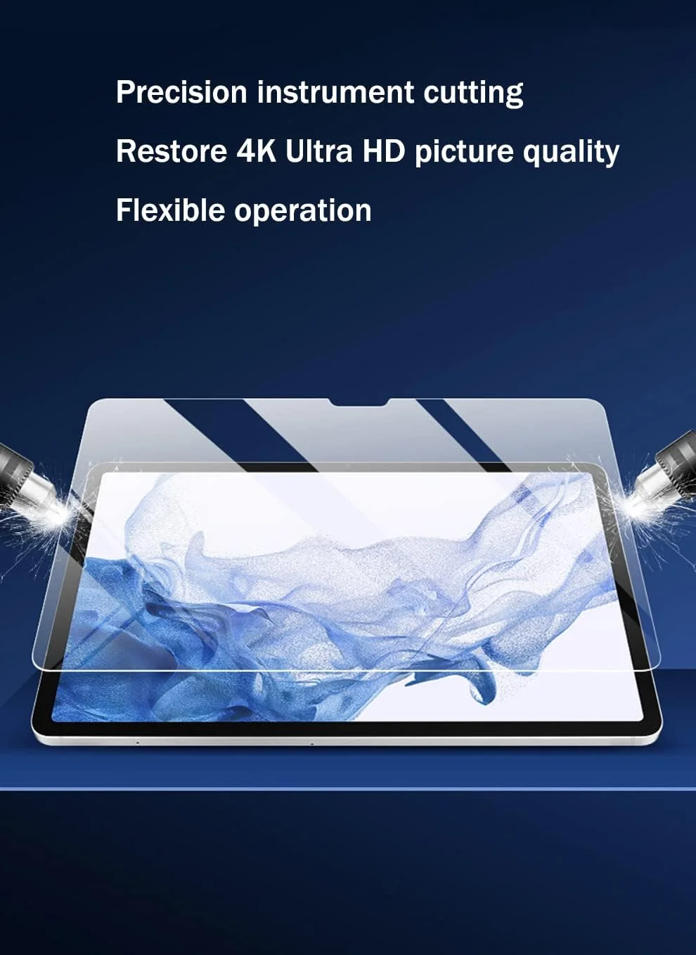 محافظ صفحه نمایش OIATROE [بسته 2 عددی] برای تبلت سامسونگ گلکسی تب S8 پلاس 12.4 اینچ، محافظ صفحه نمایش شیشه ای حرارت دیده ممتاز فوق العاده باریک HD 2.5D - شفاف