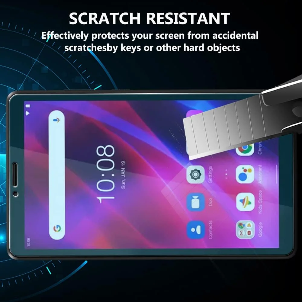 محافظ صفحه نمایش نور آبی Warmyee [بسته 2 عددی] برای تبلت لنوو Tab M7 نسل 3 / نسل 2، 7 اینچی، محافظ صفحه نمایش شیشه ای حرارت دیده، محافظ ضد خش صفحه نمایش برای تبلت 7 اینچی Lenovo Tab M7 2021/2019