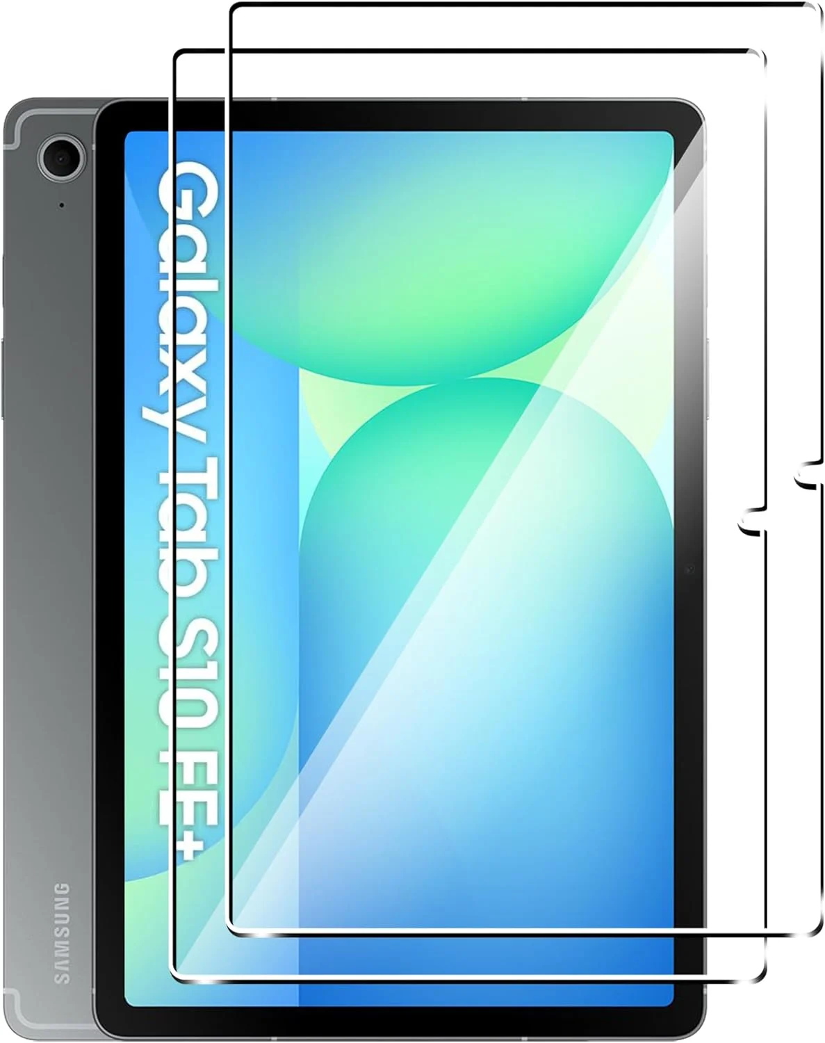 محافظ صفحه نمایش شیشه ای تمپرد Fitudoos [2 عدد] برای تبلت سامسونگ گلکسی تب S10 FE پلاس/تب S10 FE+ (13.1 اینچ)، سختی 9H، محافظ صفحه نمایش شفاف کریستالی، ضد اثر انگشت، ضد تابش
