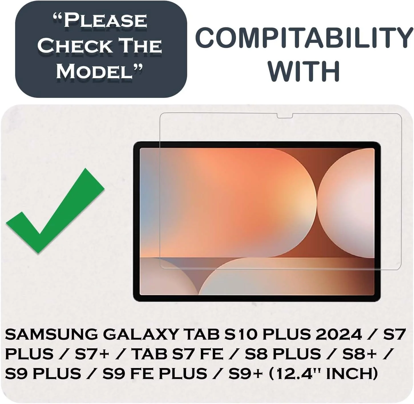 محافظ صفحه نمایش شیشه ای سخت Tough Lee برای تبلت سامسونگ گلکسی تب S10 پلاس 2024 / S7 پلاس / S7+ / تب S7 FE / S8 پلاس / S8+ / S9 پلاس / S9 FE پلاس / S9+ (12.4 اینچ) (همراه با کیت نصب آسان)