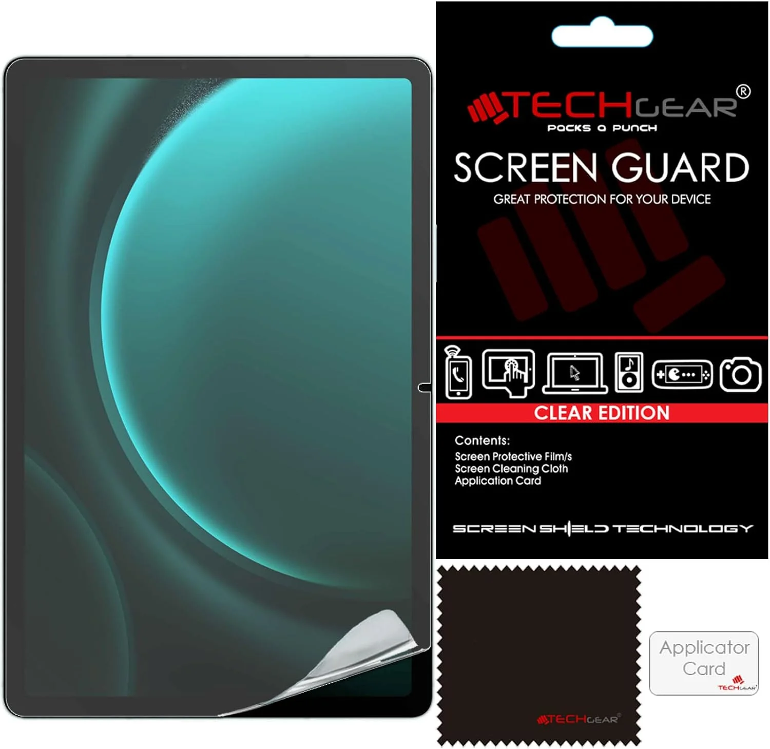 محافظ صفحه نمایش فوق شفاف TECHGEAR برای تبلت سامسونگ گلکسی تب S9 FE پلاس 12.5 اینچ (SM-X610 / SM-X616)، مناسب برای Samsung Galaxy Tab S9 FE+ 2023