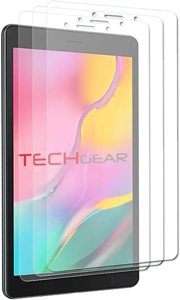 محافظ صفحه نمایش شفاف TECHGEAR (بسته 3 عددی) سازگار با Samsung Galaxy Tab A 8.0 2019 8 اینچ (SM-T290 / SM-T295)، پوشش محافظ صفحه نمایش فوق العاده شفاف